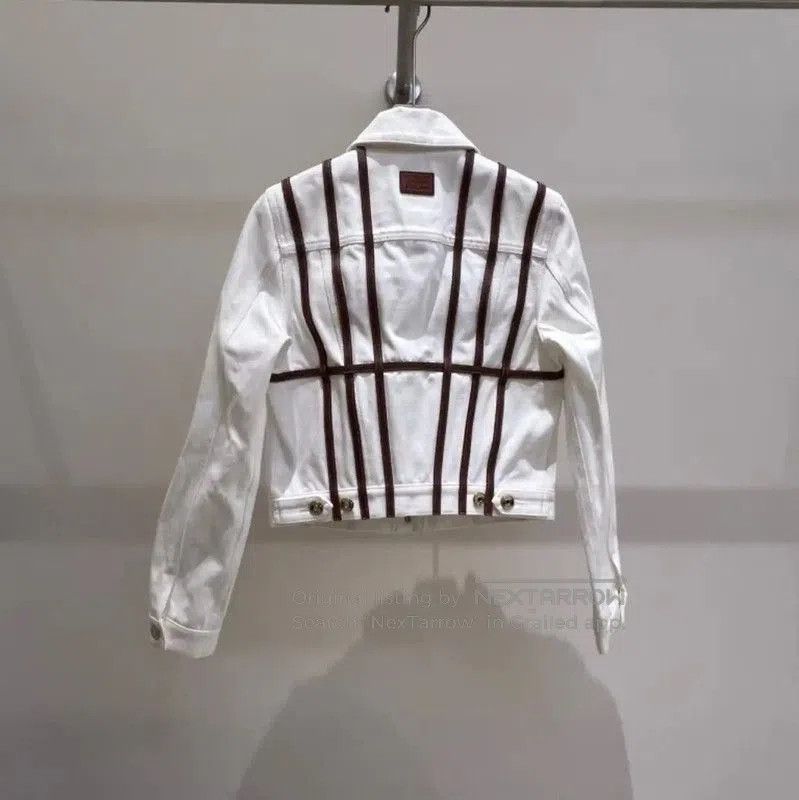 Burberry Burberry White Cotton Cropped Jacket. Size XS / US 0-2 / IT 36-38 - 2 Thumbnail