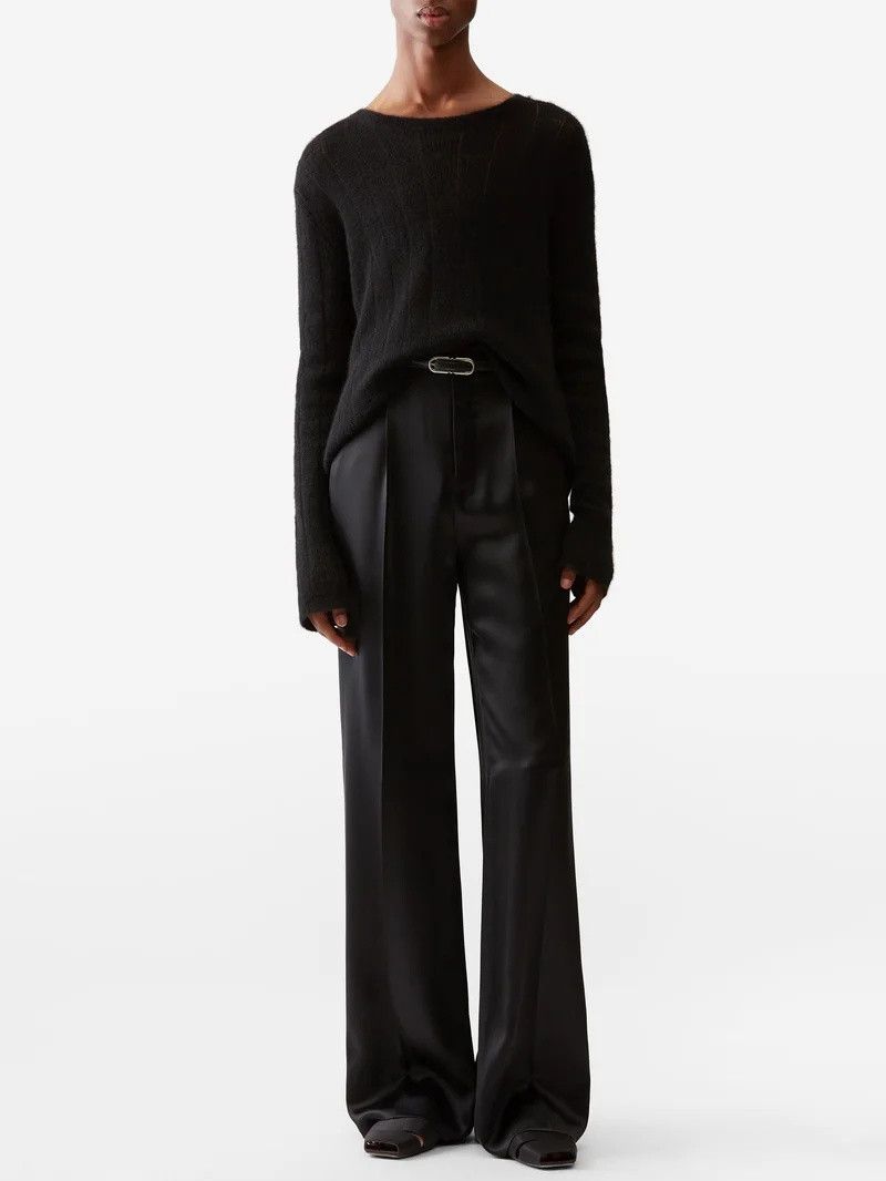 Saint Laurent Paris Saint Laurent Openwork Knit Sweater -- Black Alpaca Size US XL / EU 56 / 4 - 3 Thumbnail