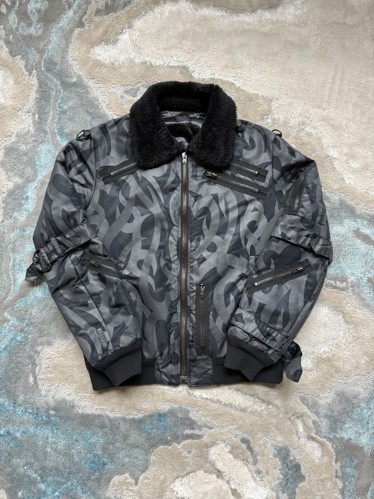 Number (N)ine Number (N)ine “Give Peace a Chance” Tribal Bomber Size US M / EU 48-50 / 2 - 1 Thumbnail