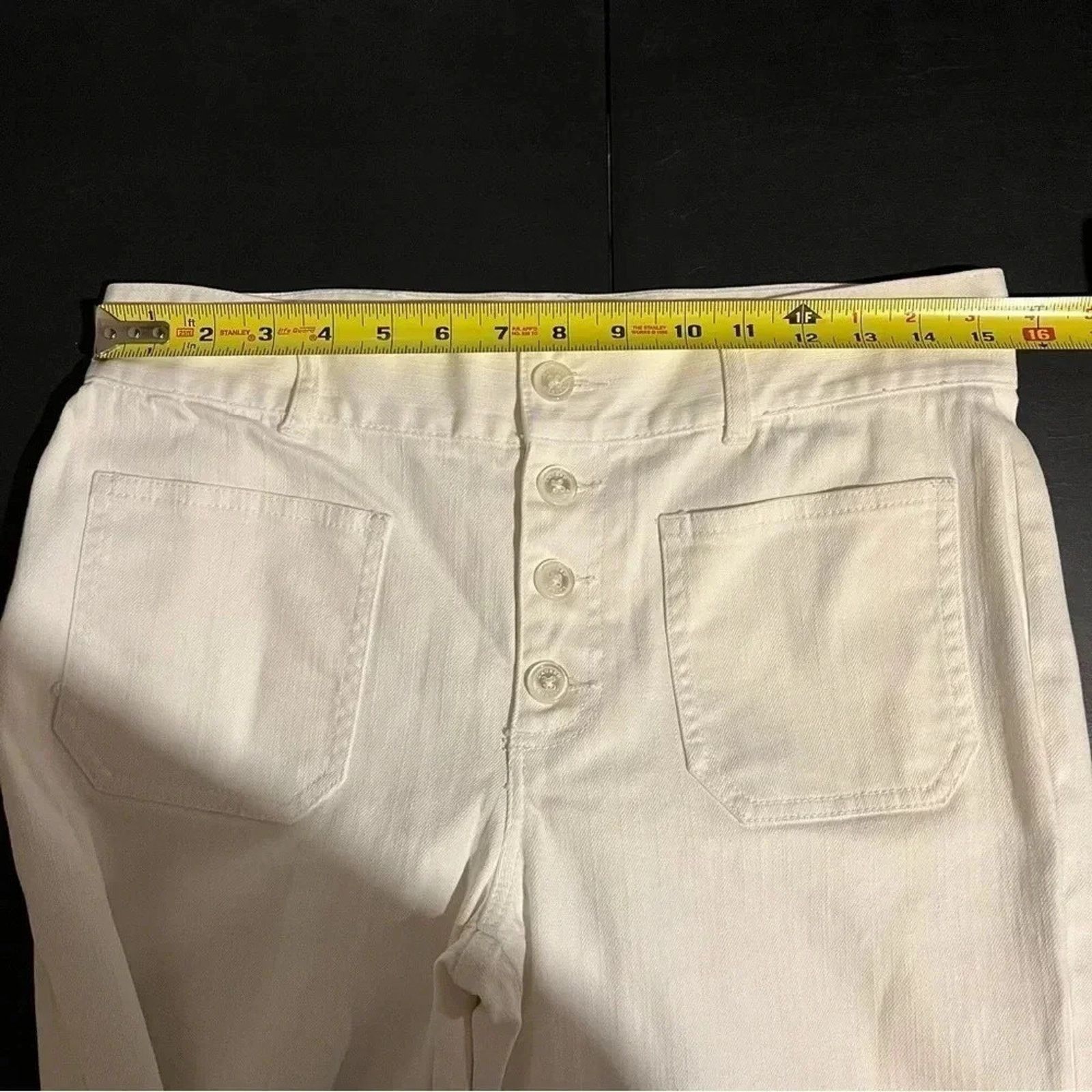 Lauren Ralph Lauren Ralph Lauren White Wide Leg Jeans Sz 8 High Waisted Size 30" / US 8 / IT 44 - 6 Thumbnail