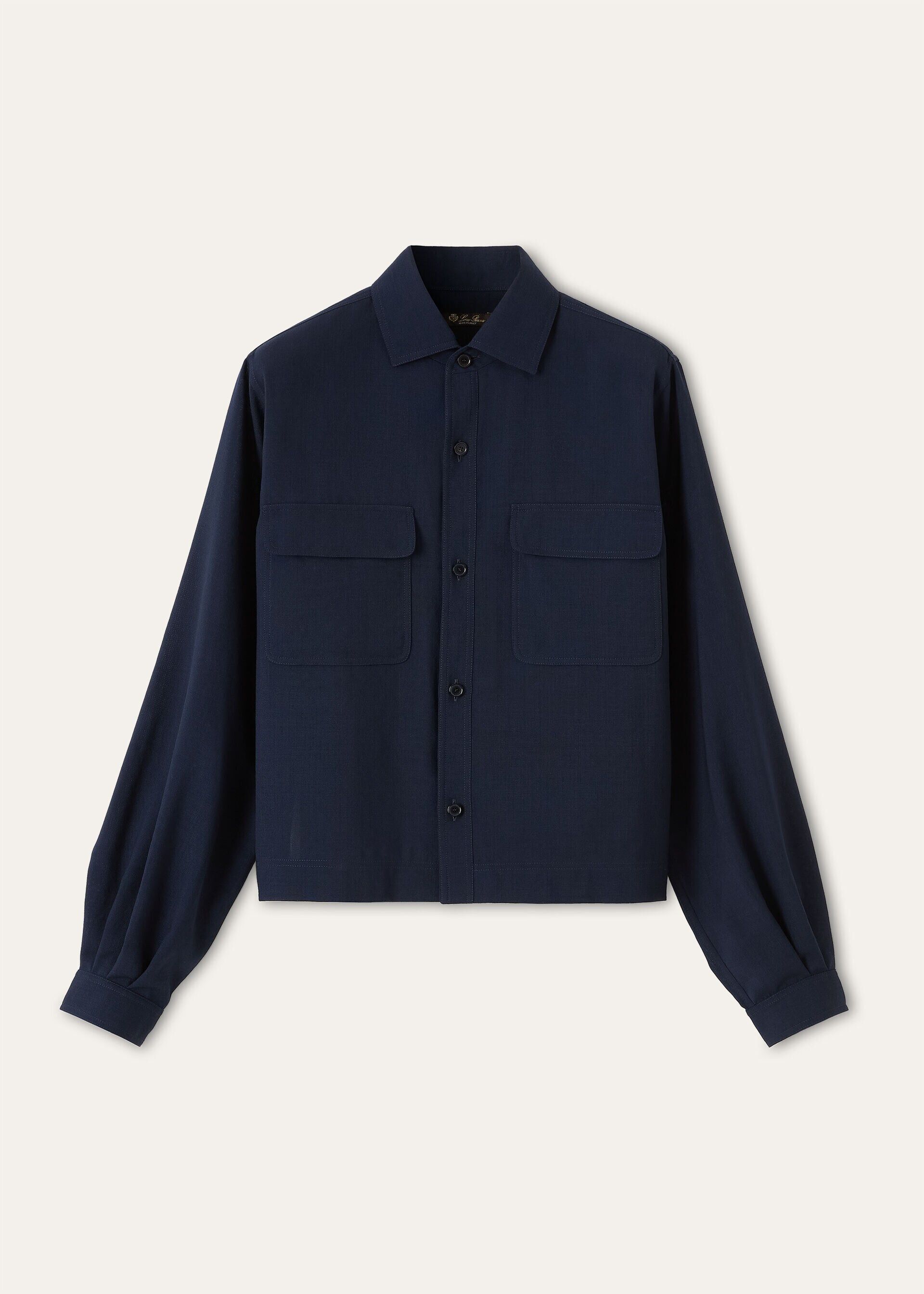 Loro Piana os11x0426 FAQ5856 Ida Shirt in Ink Bottle Size L / US 10 / IT 46 - 1 Thumbnail