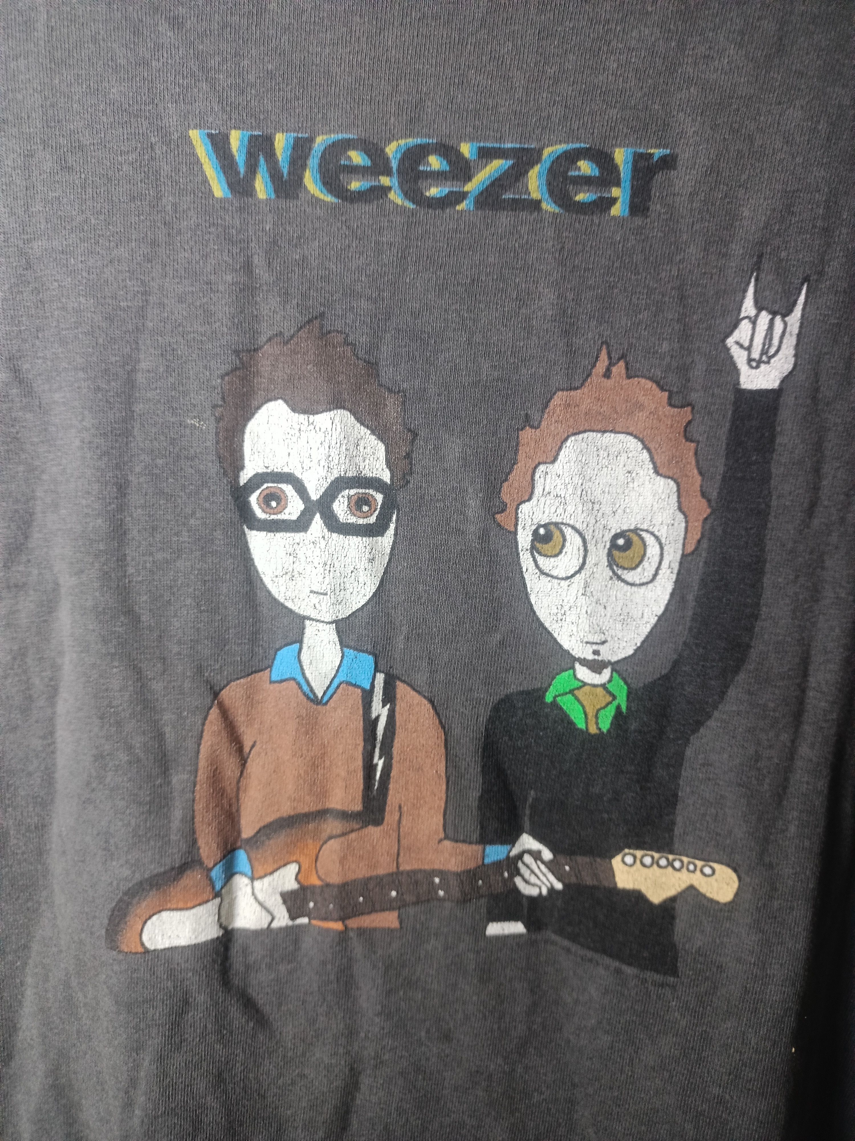Band Tees Vintage Y2K Weezer Cartoon T-Shirt | Giant Tag Size US XL / EU 56 / 4 - 6 Thumbnail