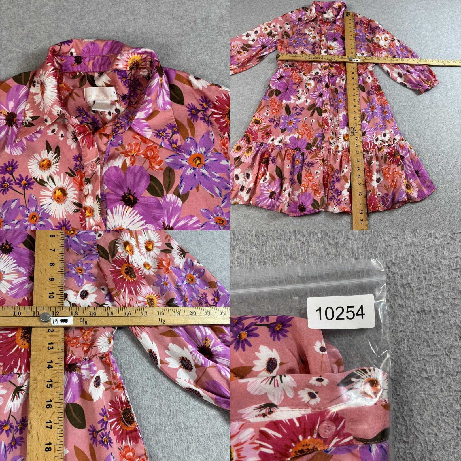 Vintage Rachel Parcell Dress Women 6 Pink Floral Button Ruffle Boho Tiered Art Shirt Dress Puff Sleeve Collared Mockup Size M / US 6-8 / IT 42-44 - 8 Thumbnail