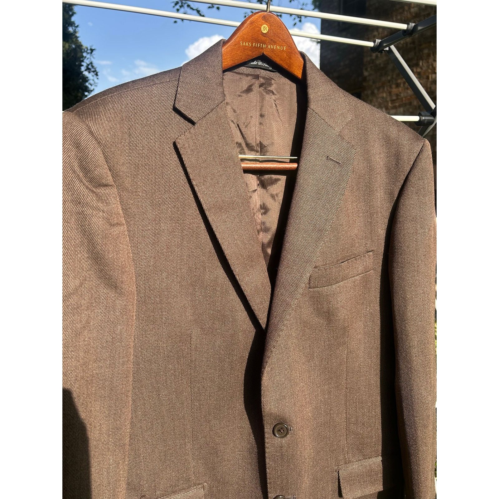 Other Pisano Linea Sartoriale Blazer Brown Zignone High Twist Size 44R - 2 Thumbnail