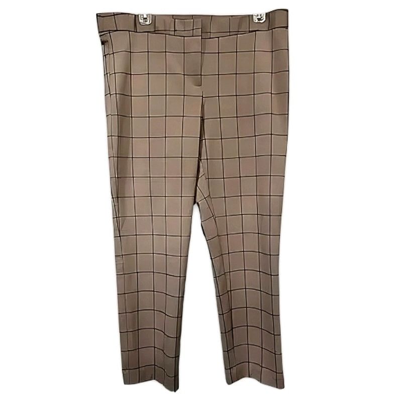 Other Amanda + Chelsea Pants Windowpane Ankle-Length Brown 14 NWOT Size 36" / US 14 / IT 50 - 2 Thumbnail