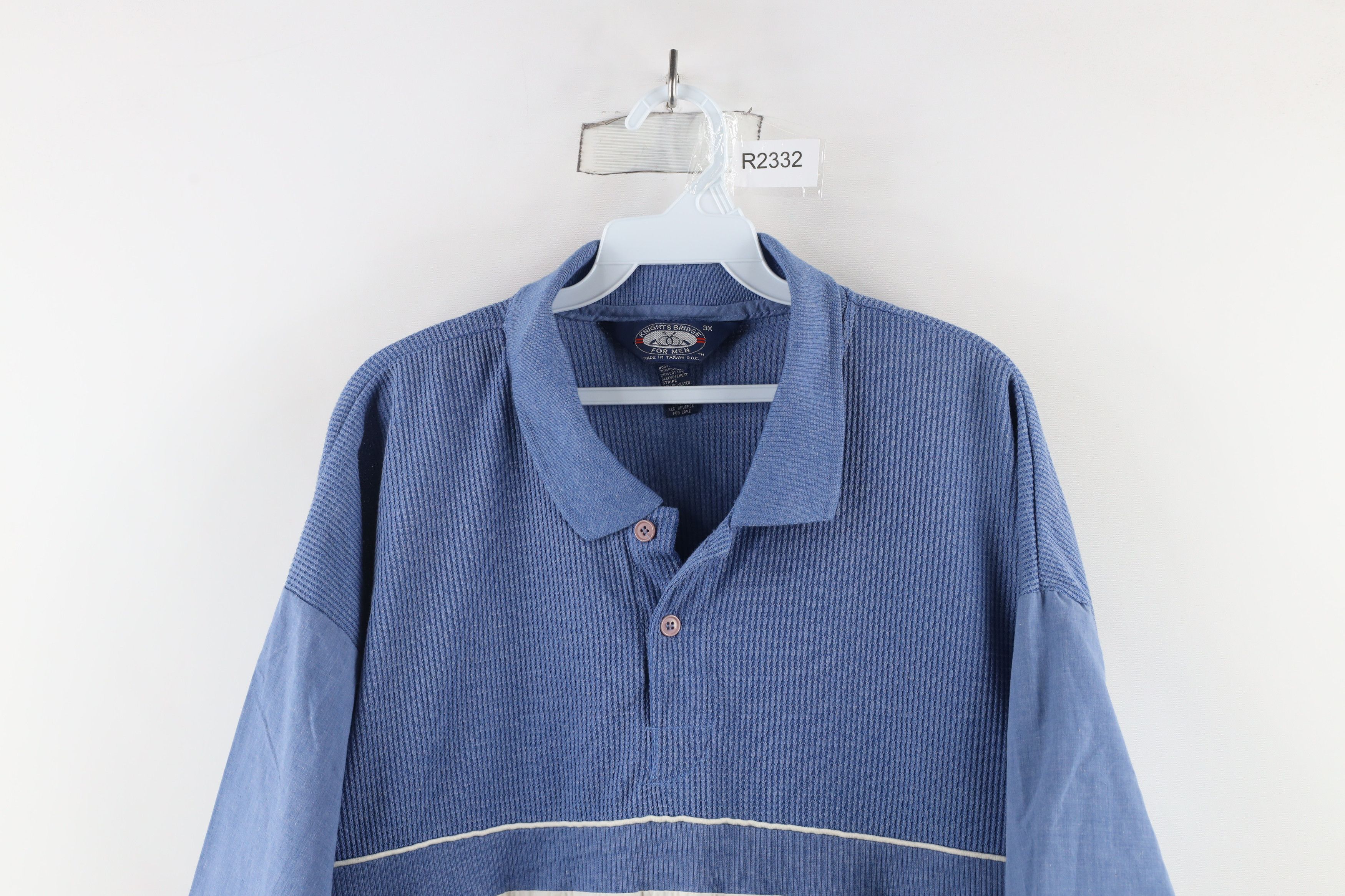 Vintage Vintage 90s Streetwear Ribbed Knit Pullover Polo Shirt Size US XXL / EU 58 / 5 - 2 Thumbnail