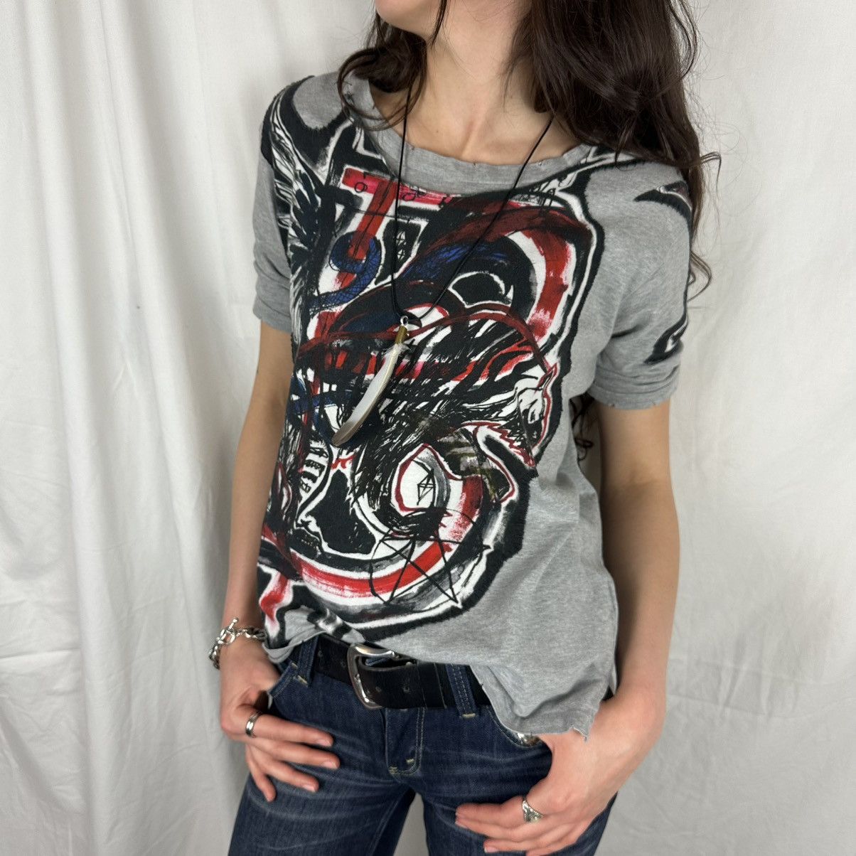 Balmain SS11 Balmain Christophe Decarnin Asymmetric Print Tee Size S / US 4 / IT 40 - 2 Thumbnail