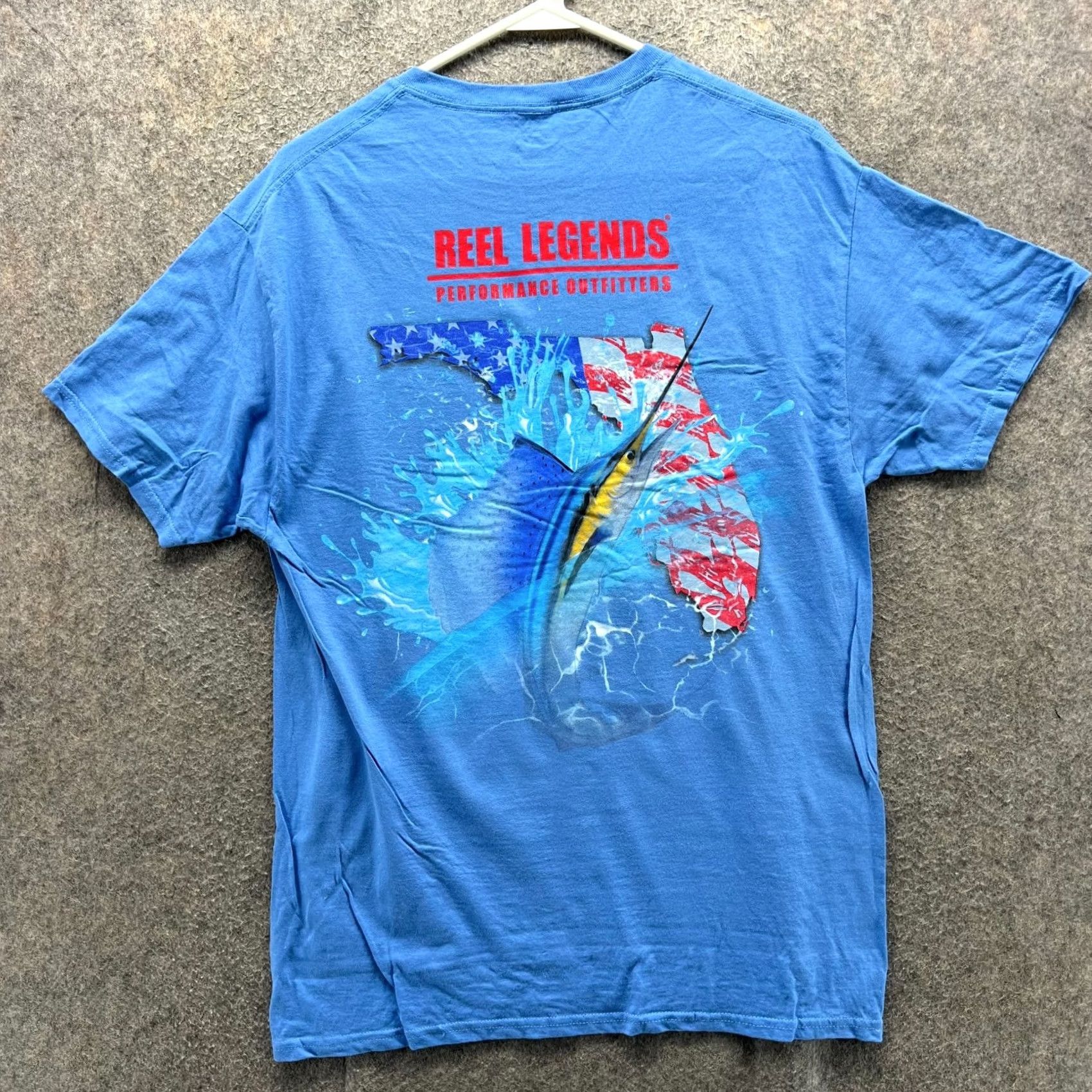 Vintage Reel Legends Shirt Men Medium Blue Tuna Print Tee Size US M / EU 48-50 / 2 - 2 Thumbnail