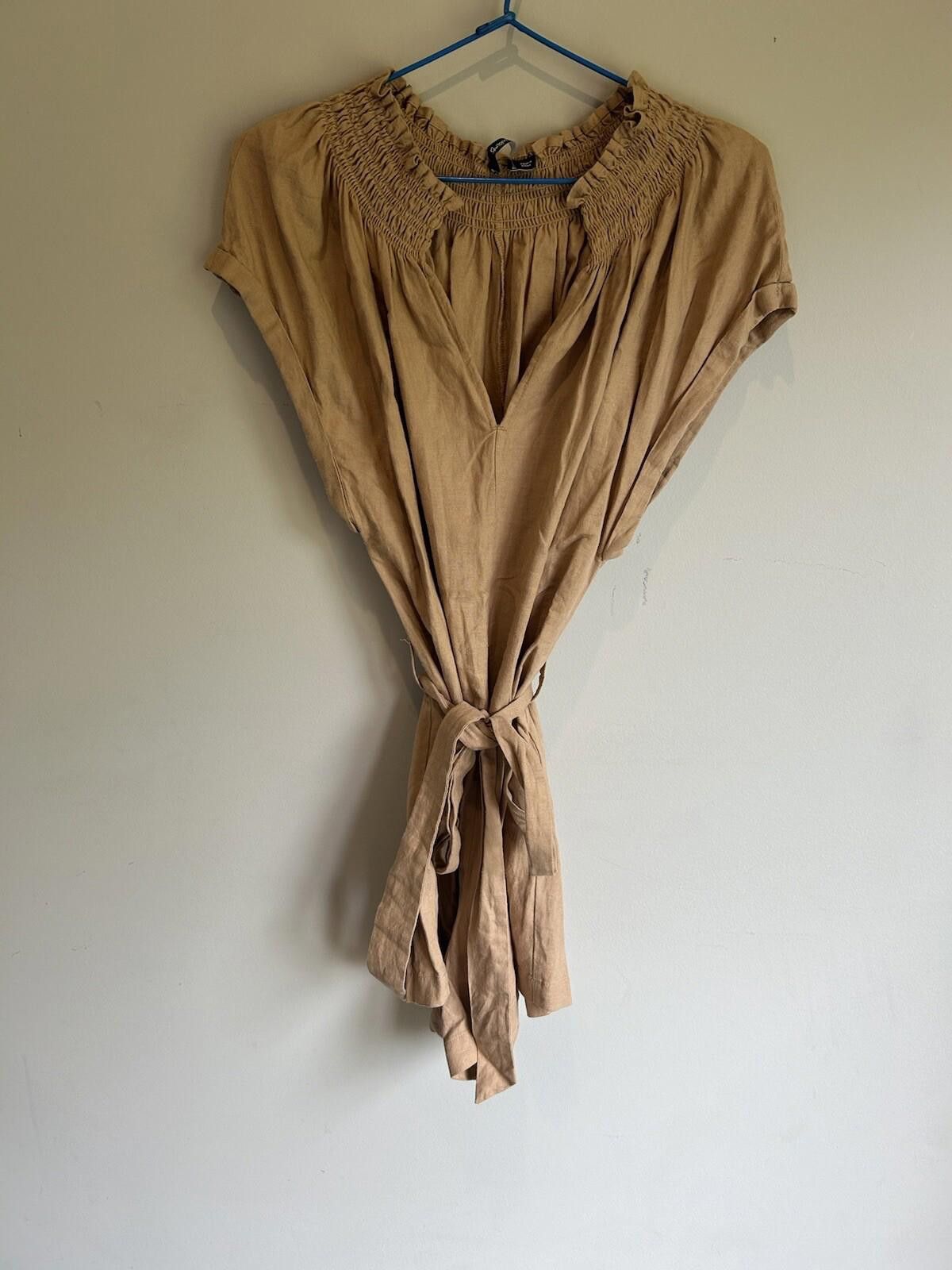 Designer Sportsgirl Playsuit Linen W/Belt Brown - Size 4 (003) Size 25" / US 0 / IT 36 - 5 Thumbnail