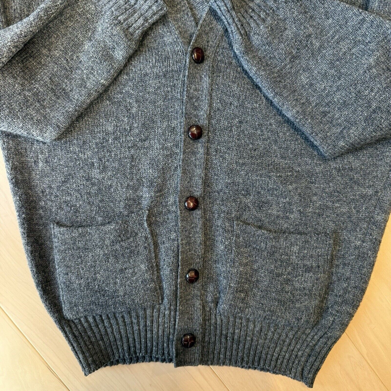Pendleton × Vintage Vintage Pendleton Cardigan Large Gray 80s Wool Sweater Size US L / EU 52-54 / 3 - 5 Thumbnail
