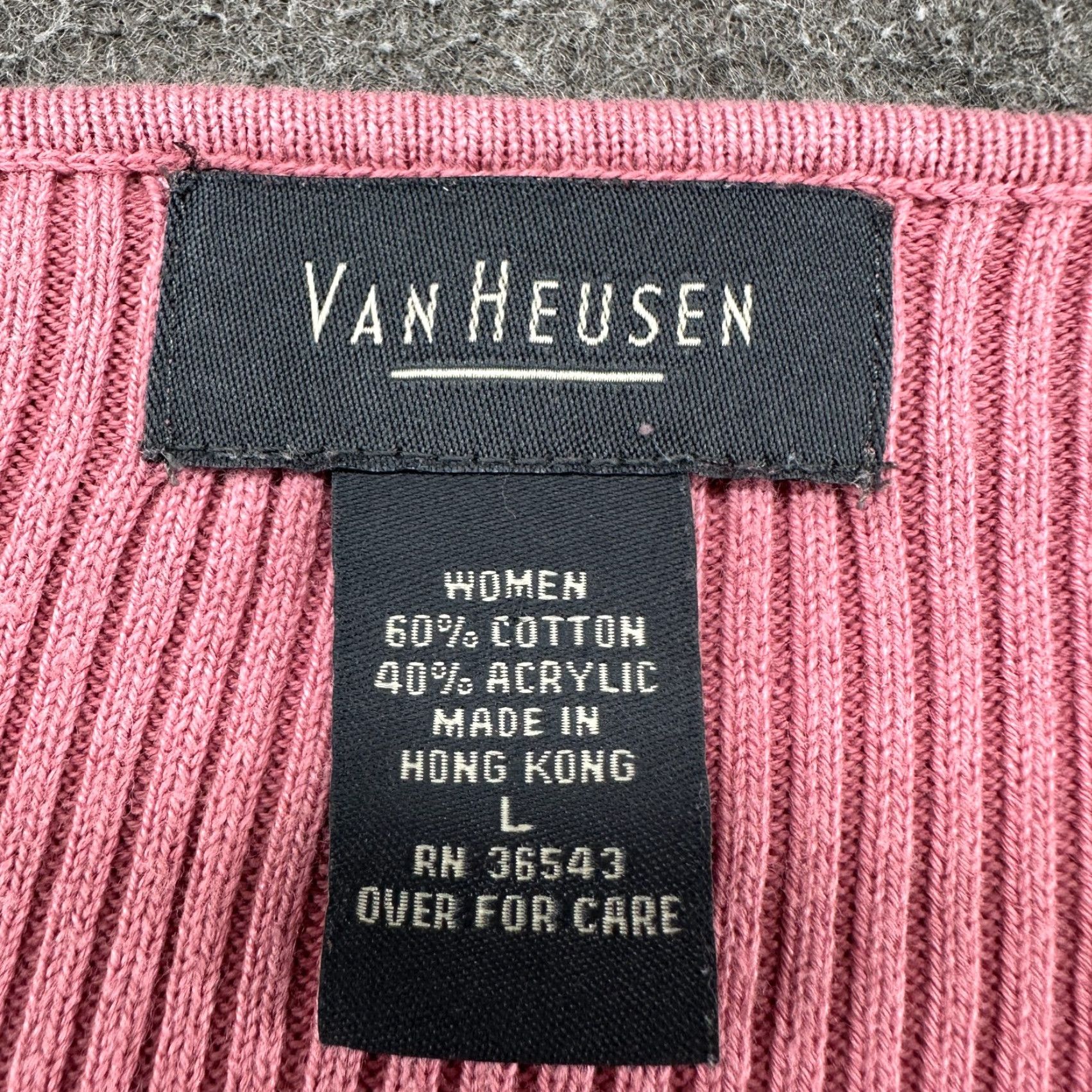 Van Heusen VINTAGE Van Heusen Sweater Women XL Pink Pullover Ribbed Knit Cotton Acrylic 90s 80s Women Pullover Knit V-Neck Size XL / US 12-14 / IT 48-50 - 4 Thumbnail