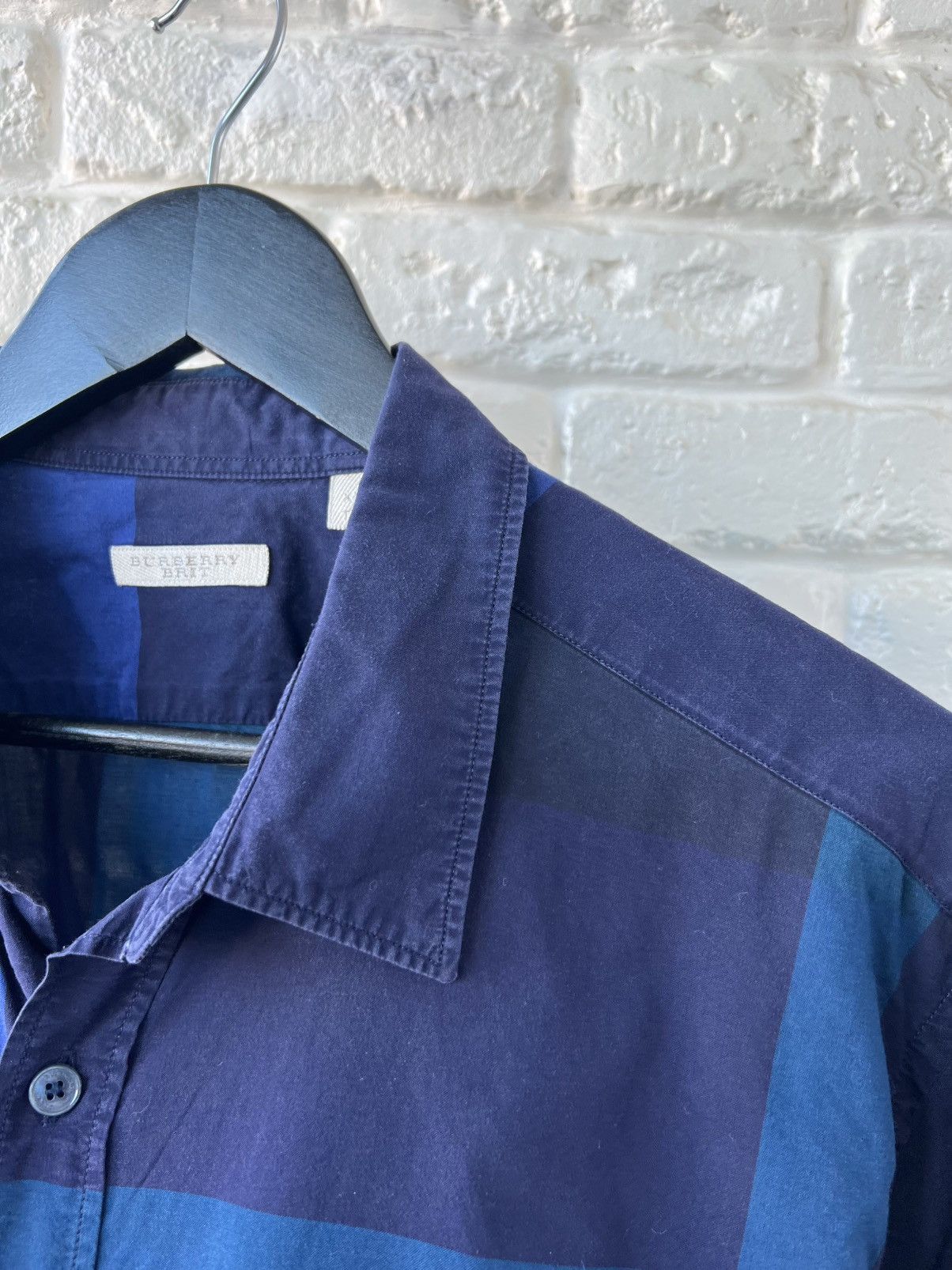 Burberry Burberry Brit Nova Check Blue Button Up Shirt Size US XXL / EU 58 / 5 - 4 Thumbnail