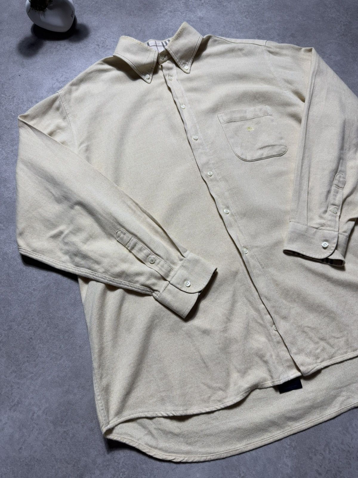 Burberry × Vintage Burberry Shirt Beige Vintage 90s Oversize Fit Elegance Size US L / EU 52-54 / 3 - 2 Thumbnail