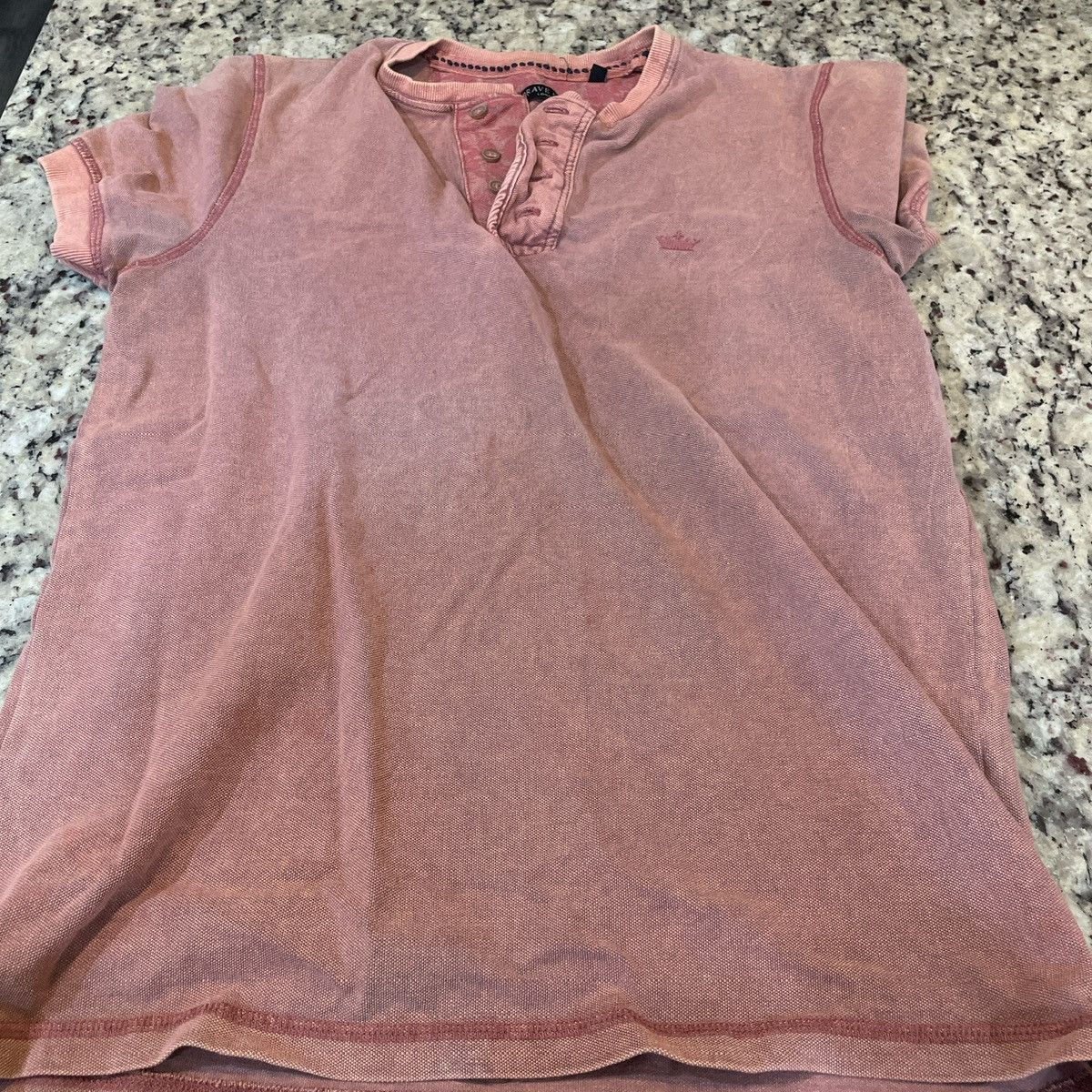 Brave Soul Henley style shirt with floral accent button area Size US S / EU 44-46 / 1 - 1 Thumbnail
