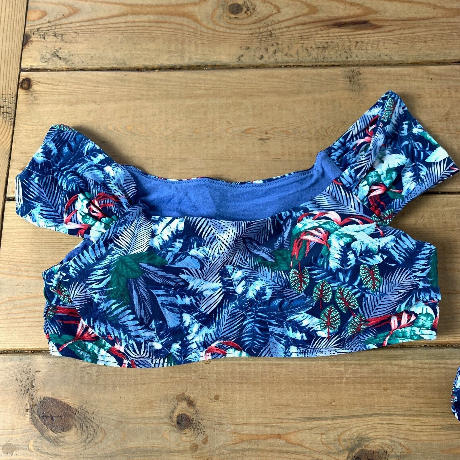 Other Cikada Australia Off Shoulder Bikini Set Blue Tropical Swim Size M / US 6-8 / IT 42-44 - 2 Thumbnail