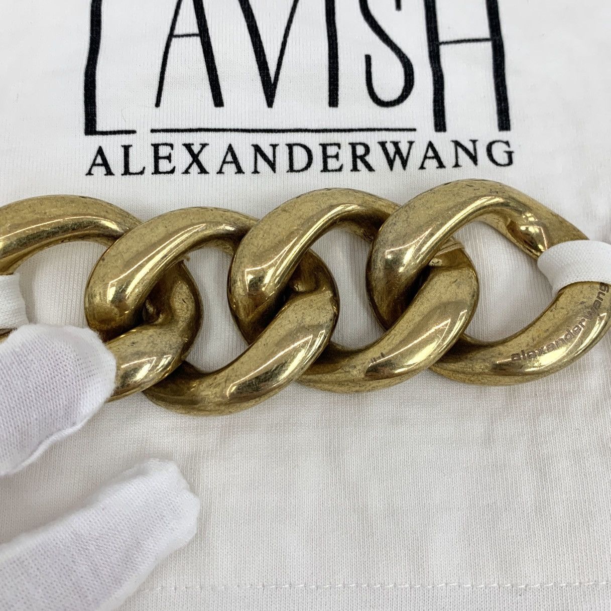 Alexander Wang Alexander Wang Logo Print Chain Short Sleeve T-Shirt K26WX Size S / US 4 / IT 40 - 7 Thumbnail