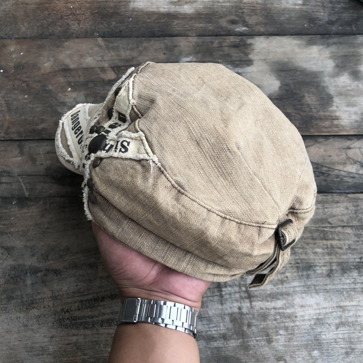 Japanese Brand Y2K Japanese Studded Cadet Faded Distressed Vintage Hat Size ONE SIZE - 7 Thumbnail