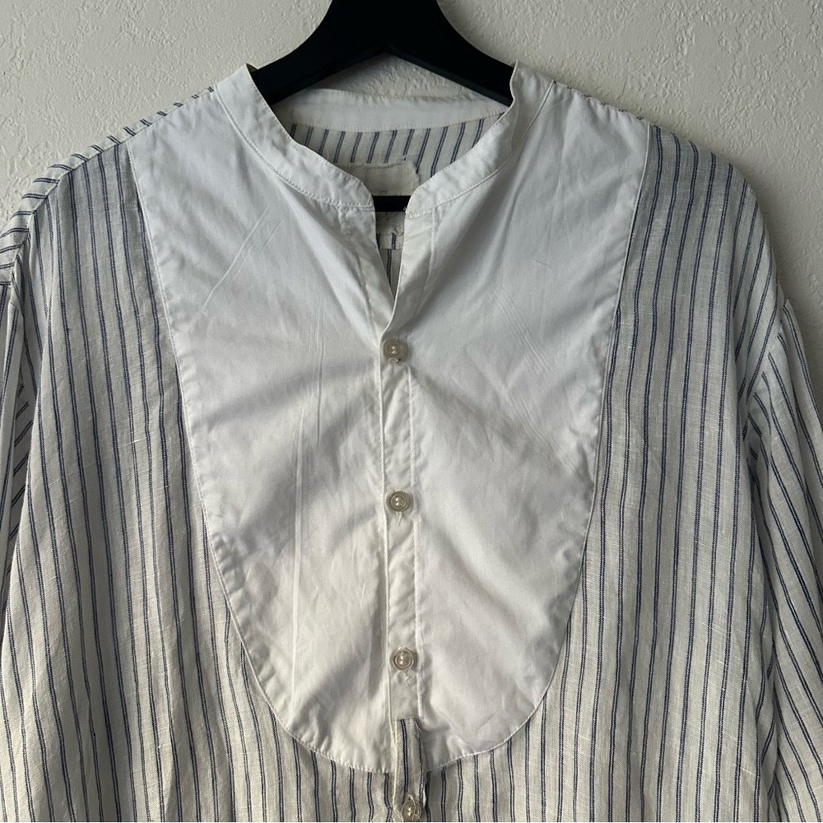 Greg Lauren The Studio Shirt w/ Bib Gatsby Artist 3 Large Linen Cotton Size US L / EU 52-54 / 3 - 6 Thumbnail