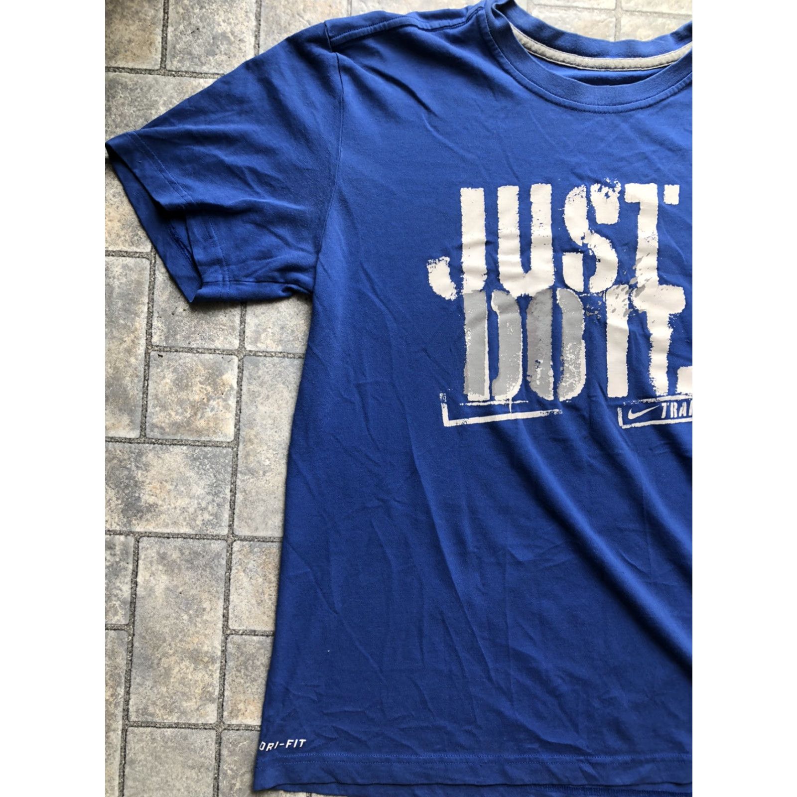 Nike Nike Dri-FIT T-Shirt Medium Blue Just Do It Train Shirt Mens Short Sleeve Logo Sports Regular Fit Size US M / EU 48-50 / 2 - 2 Thumbnail
