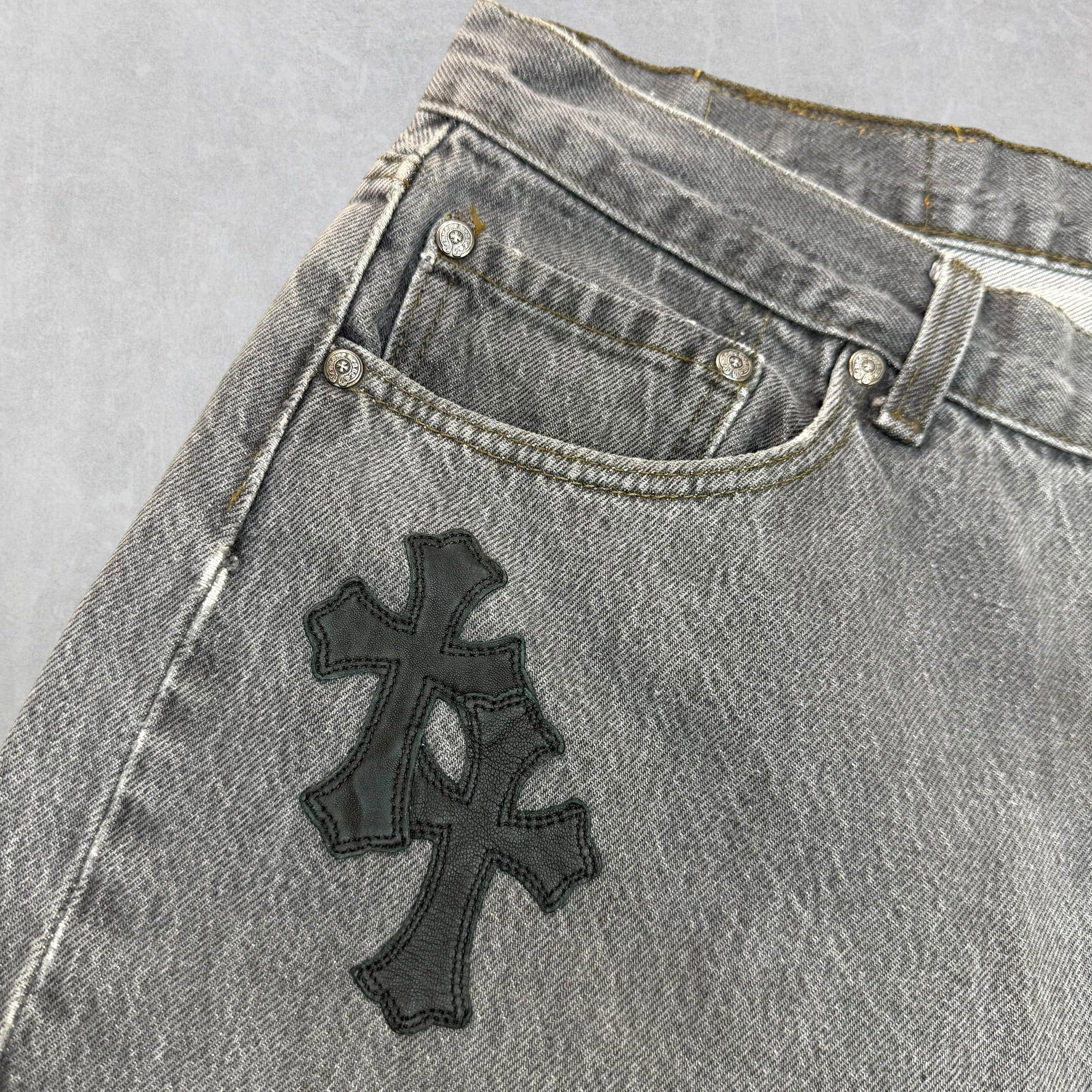 Chrome Hearts Chrome Hearts x Gallery Dept. Cross Patch Flared Jeans 33 Size US 33 - 6 Thumbnail
