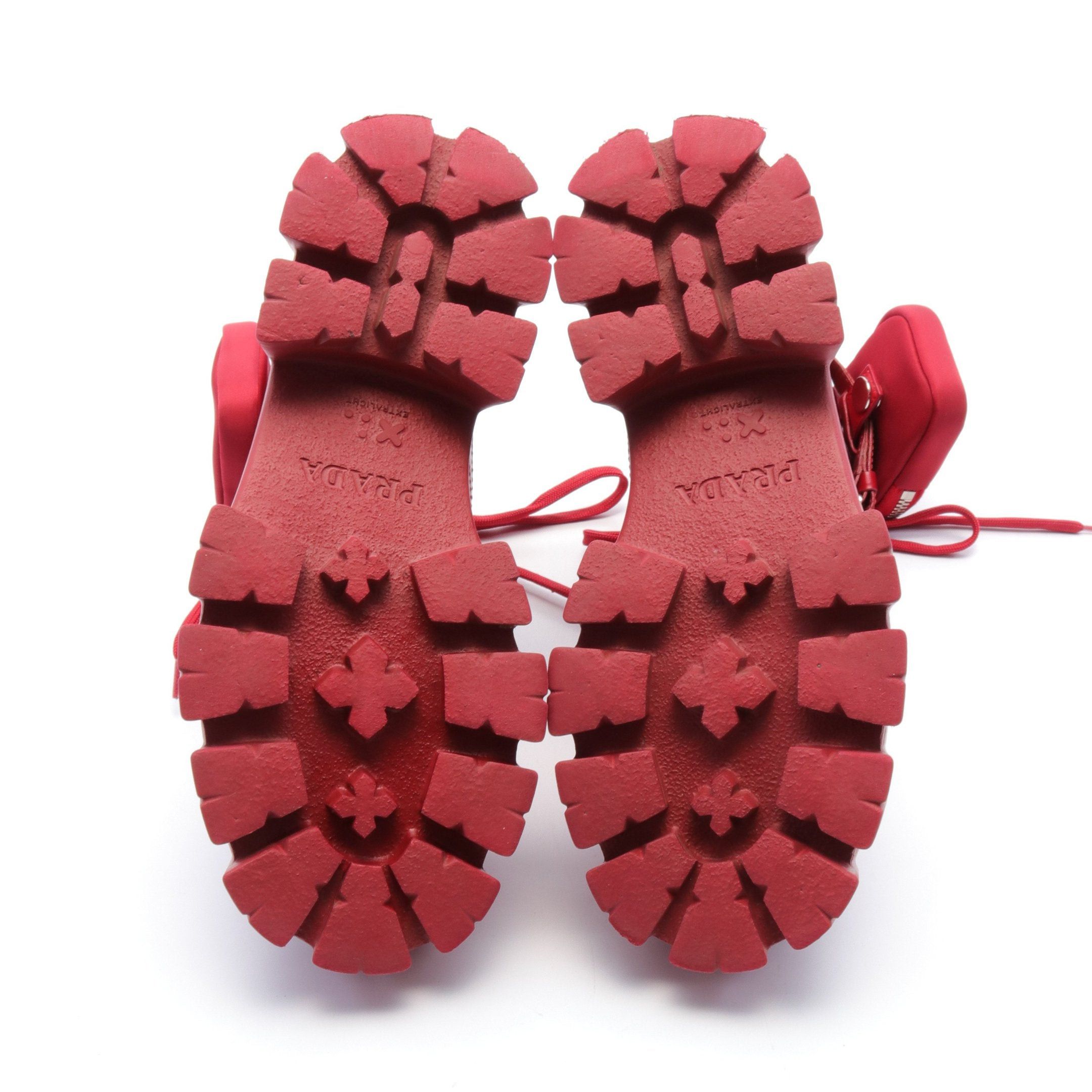 Prada Prada boots with box in red nylon and leather Size ONE SIZE - 4 Thumbnail