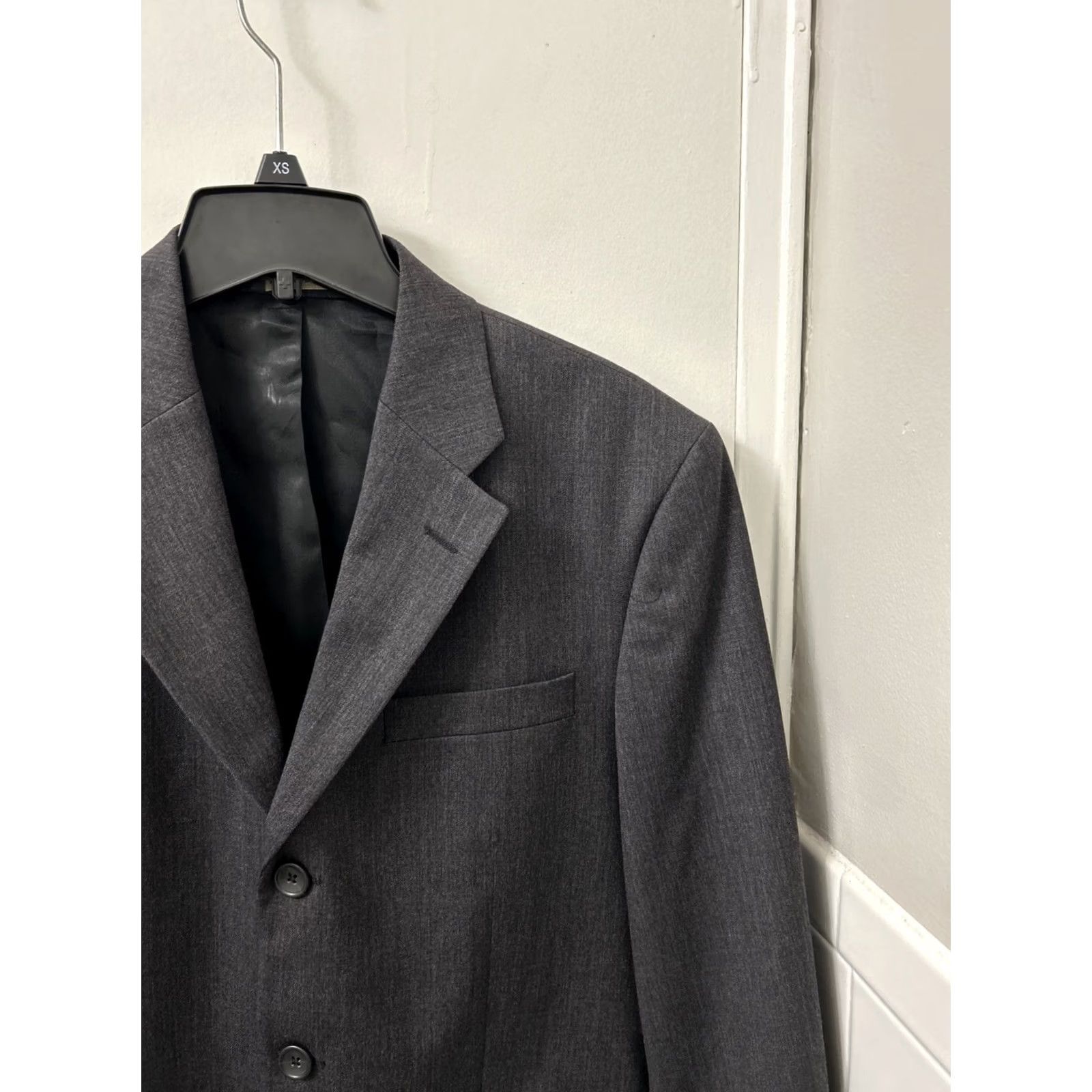 Banana Republic Banana Republic Blazer Mens 40S Gray Wool 3-Button Regular Fit Jacket/Coat Short Length Size 40R - 4 Thumbnail