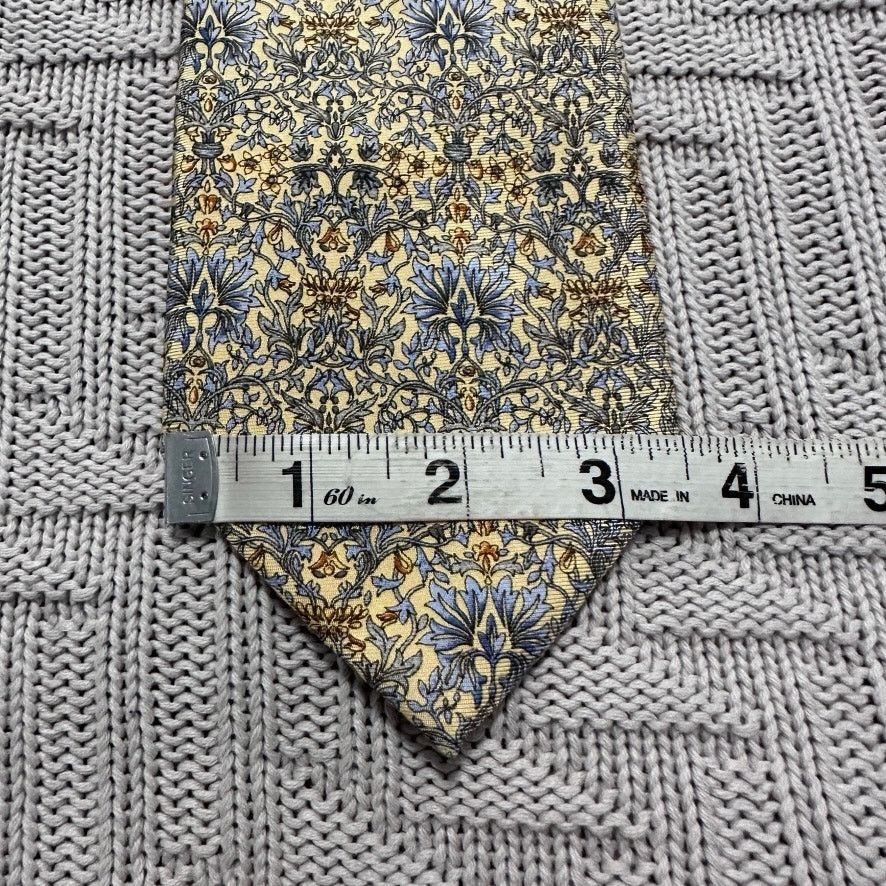 Vintage Vintage MET blue and yellow floral silk tie Size ONE SIZE - 5 Thumbnail