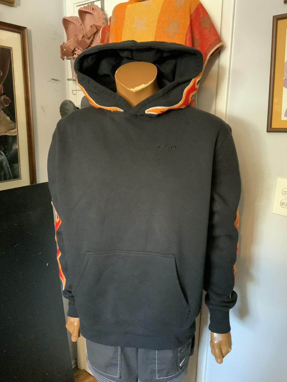 EPTM. EPTM EP9676 Nu Flame Fire Appliqué Black Pullover Hoodie Size US L / EU 52-54 / 3 - 7 Thumbnail