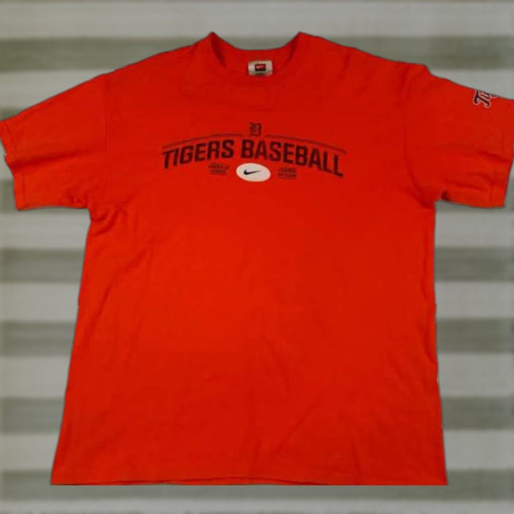 Nike Nike Detroit Tiger Baseball T-Shirt Orange XL Men Short Sleeve Sports Shirt Size US XL / EU 56 / 4 - 1 Thumbnail