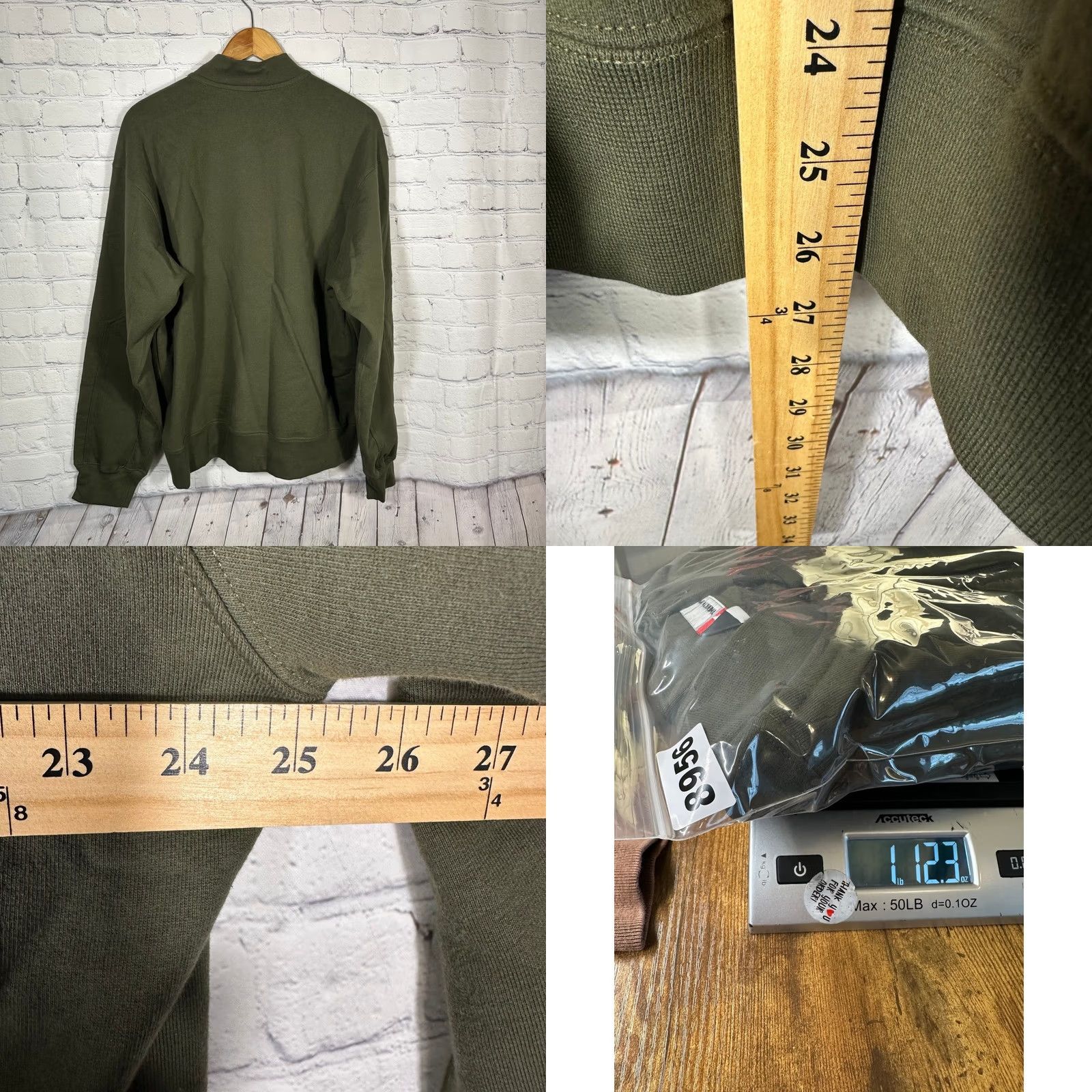 Vintage American Giant Bomber Jacket Large Olive Green Heavyweight Fleece Full Zip Mens Size US L / EU 52-54 / 3 - 8 Thumbnail