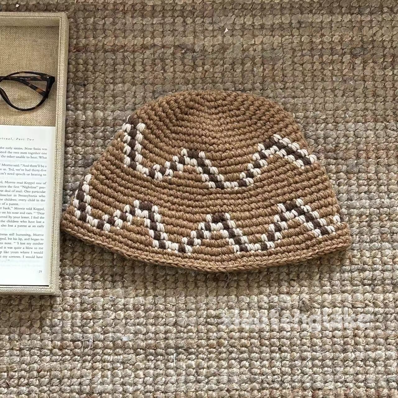 Japanese Brand Unisex outdoor utility pattern festival bucket knit hat Size ONE SIZE - 1 Preview