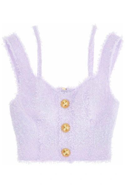 image of Balmain O1W1Db10224 Tank Tops In Lilac, Women's (Size Small)