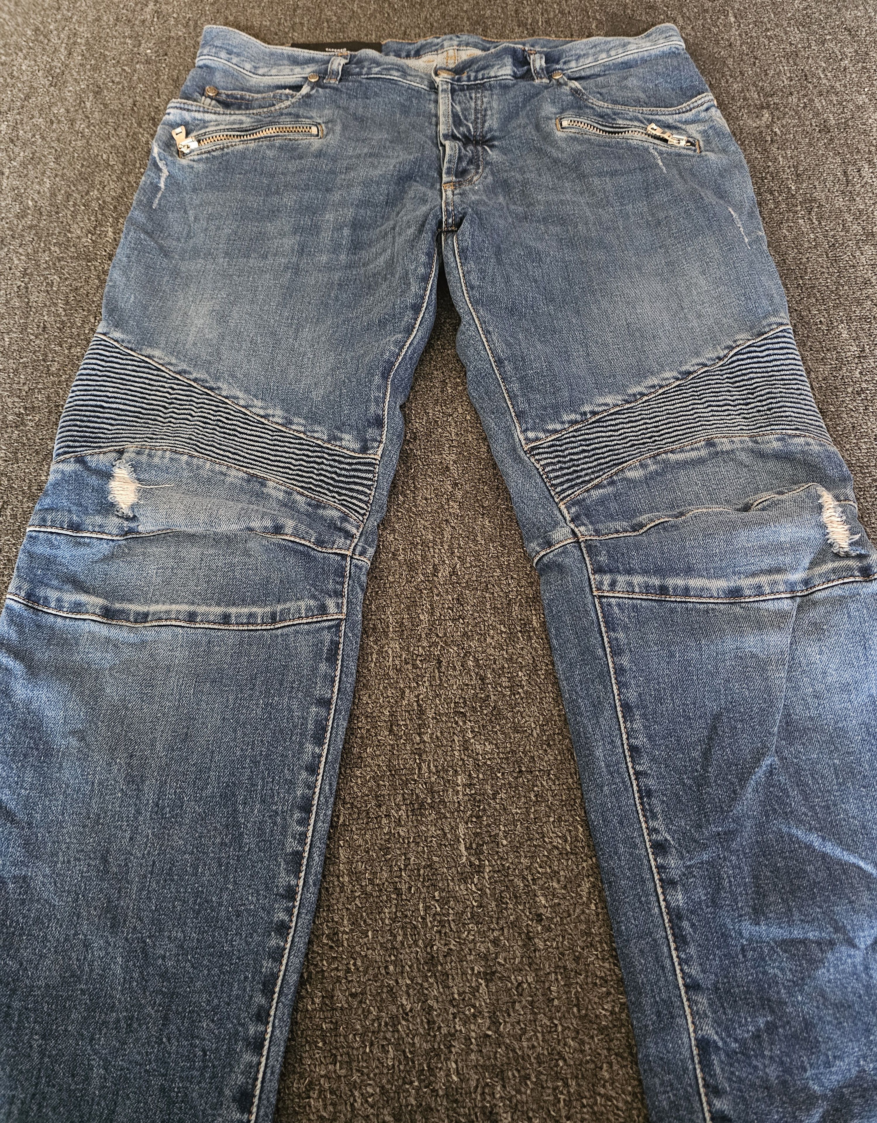 Balmain BALMAIN men's blue biker jeans size 32 Size US 32 / EU 48 - 2 Thumbnail