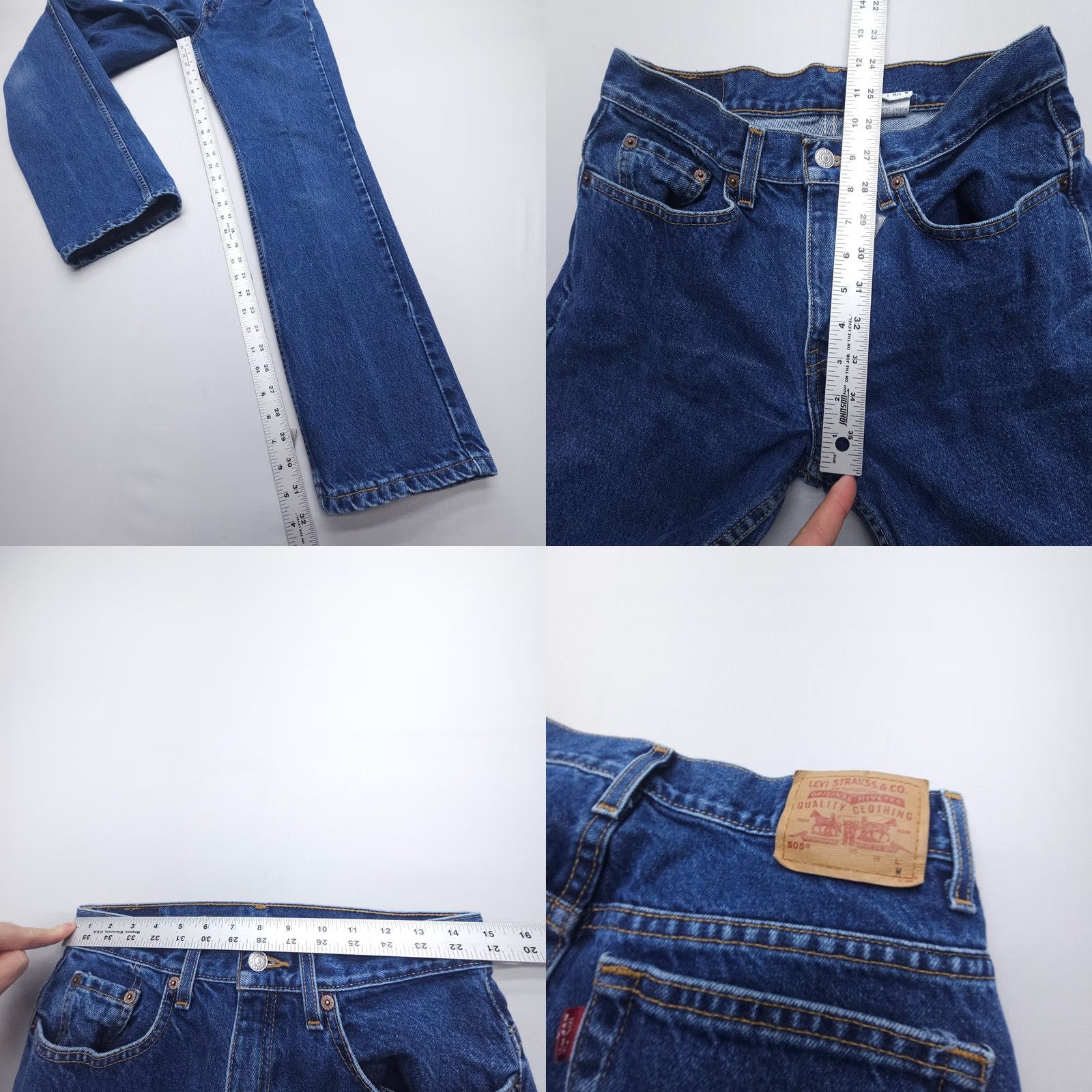 Levi's VINTAGE Levi's 505 Jeans Women's Dark Wash 32in Inseam Size 8 90s Rigid Straight Denim Size 30" / US 8 / IT 44 - 8 Thumbnail