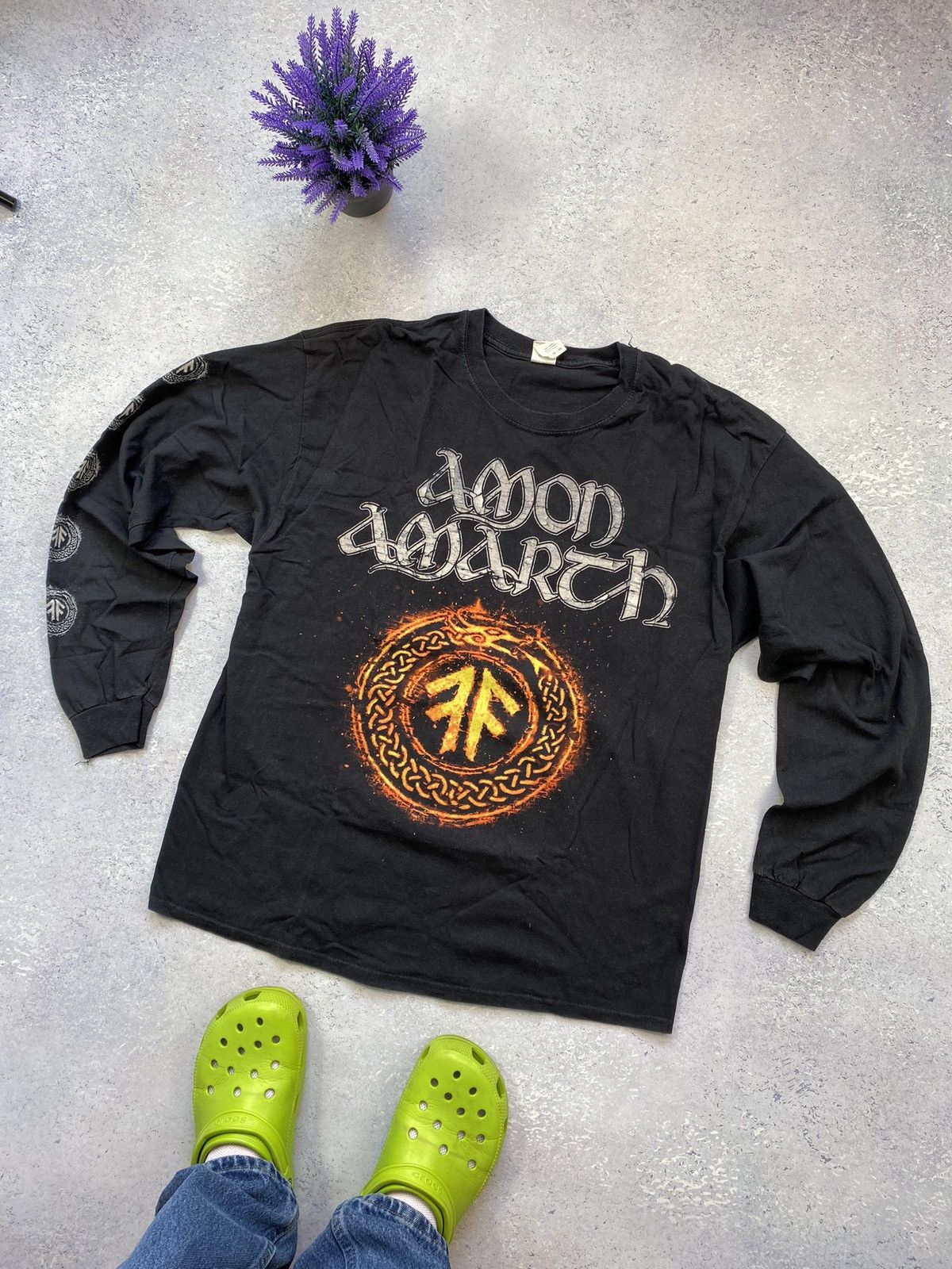 Band Tees Vintage Amon Amarth Men’s Black Longsleeve T-shirt Size US XL / EU 56 / 4 - 1 Thumbnail