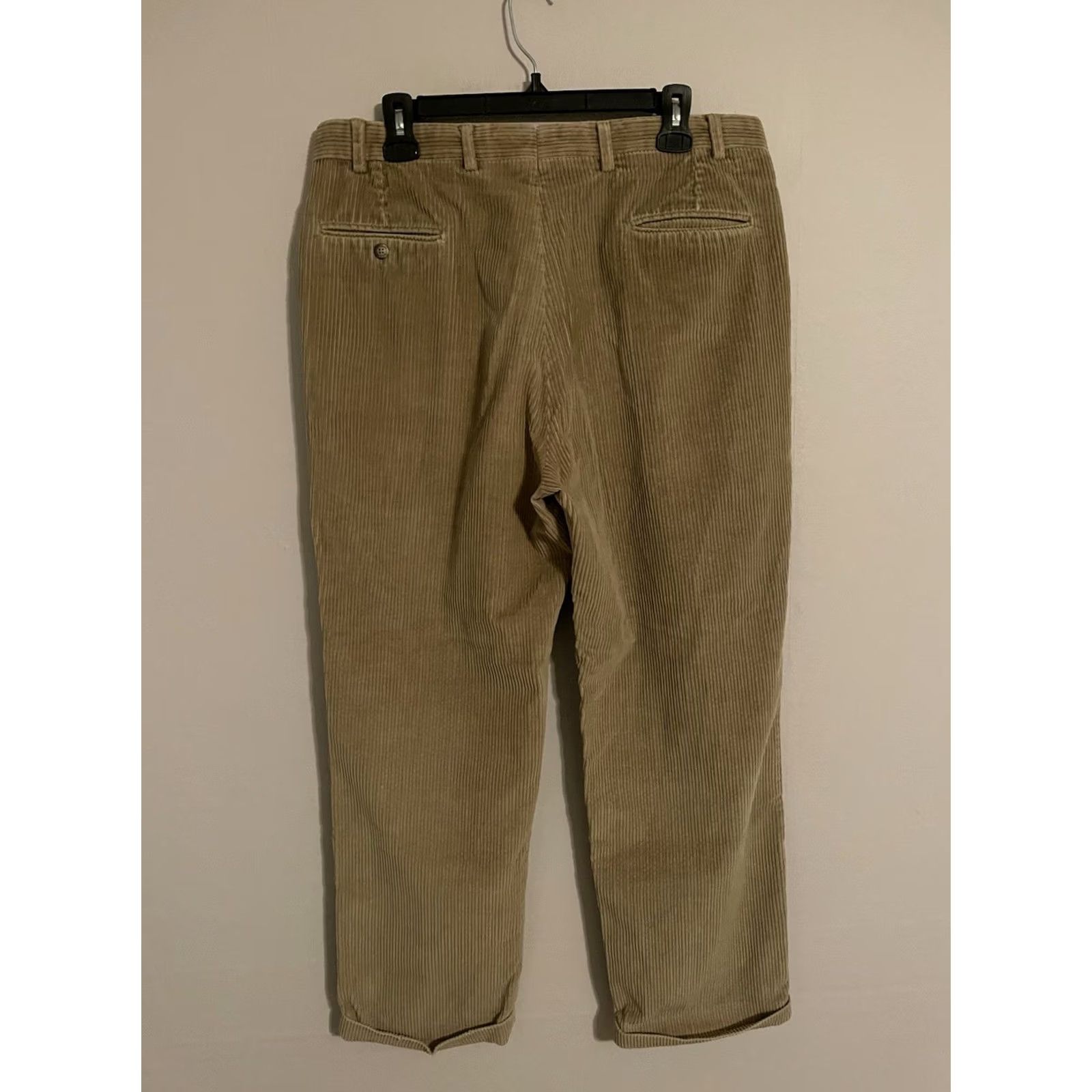 Brooks Brothers VINTAGE Brooks Brothers Made in USA Khaki Corduroy Chino Pants - Men's 34x30, Beige, Cotton, Flat Front, Straight Leg, Inseam 30, 34x30, Regular Mens Size US 34 / EU 50 - 3 Thumbnail