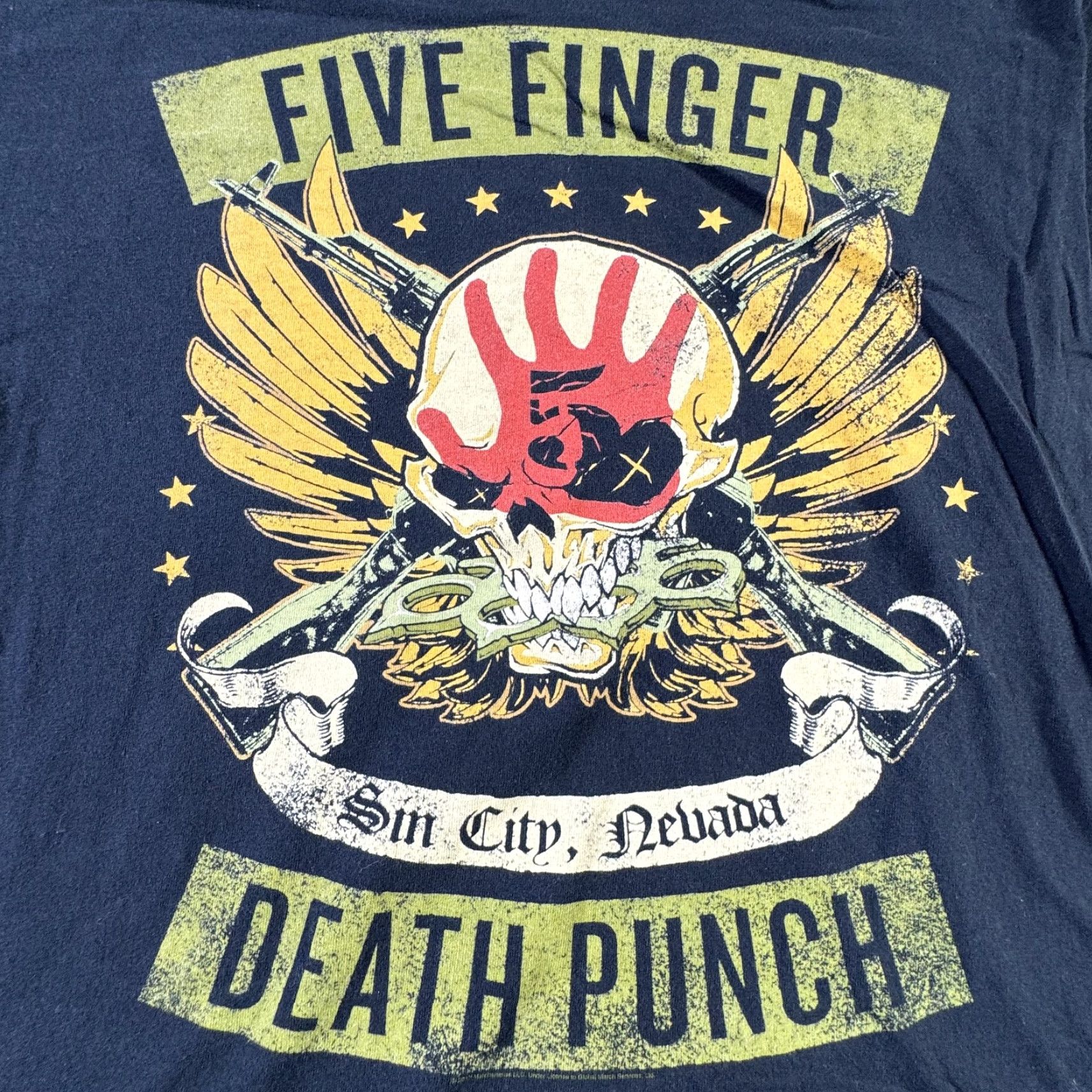 Gildan VINTAGE Five Finger Death Punch Shirt Mens Large Black Sin City Nevada Band Tee Rock Size US L / EU 52-54 / 3 - 2 Thumbnail