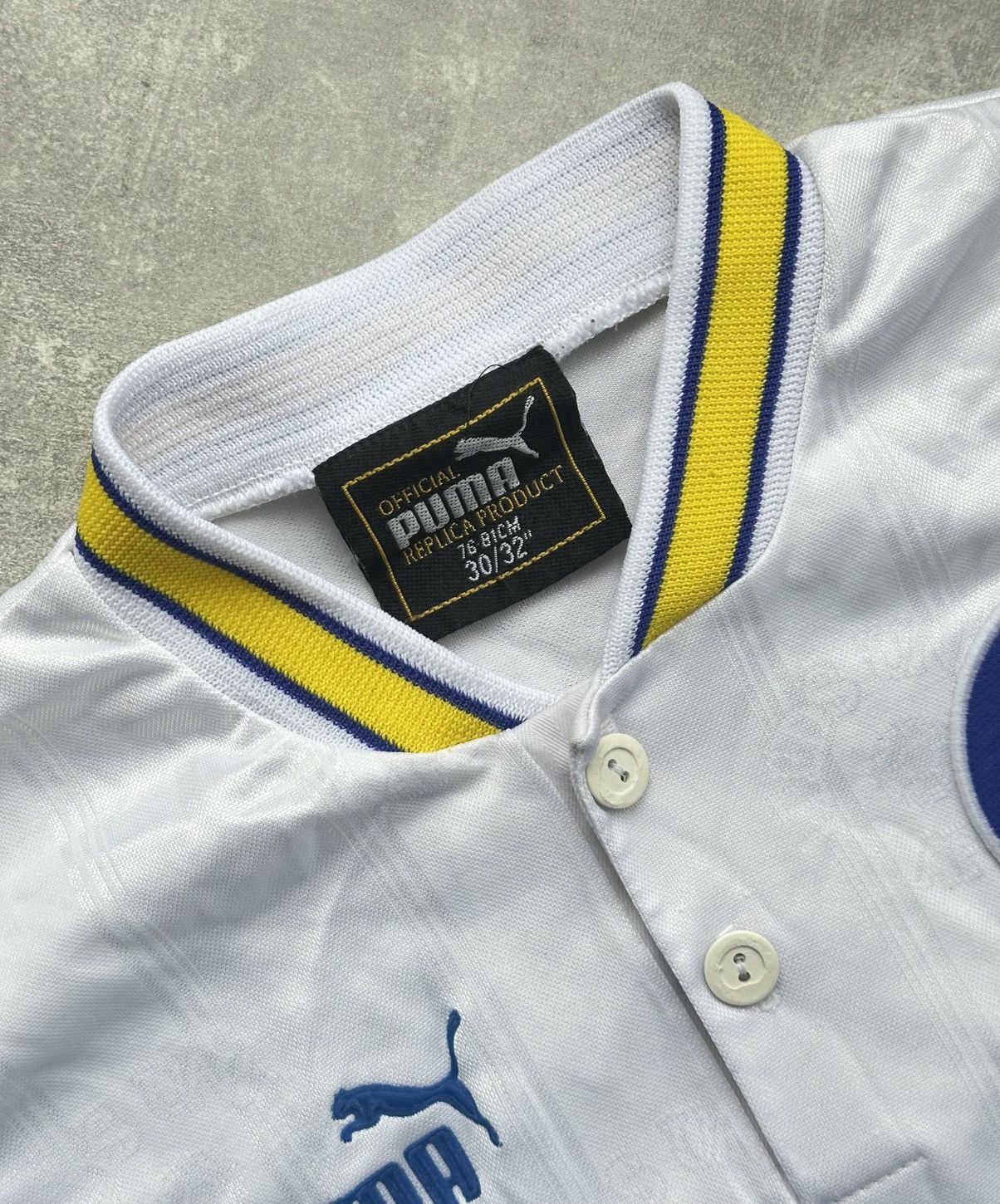 Puma Vintage Leeds United Shirt Puma Packard Bell Jersey Kids Size US M / EU 48-50 / 2 - 5 Thumbnail