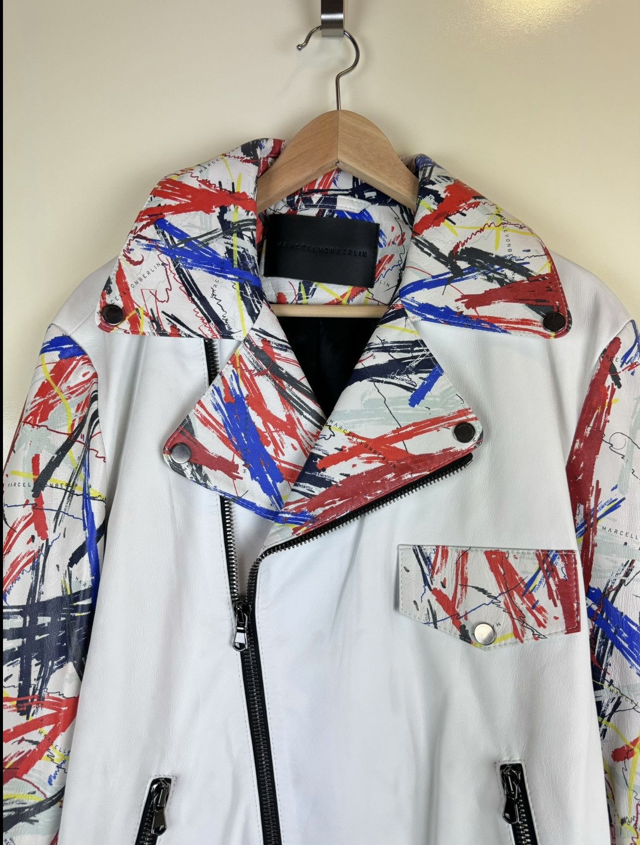 Hysteric Glamour MARCELL VON BERLIN Avant Garde Biker Moto Leather Jacket XL Size US XL / EU 56 / 4 - 5 Thumbnail