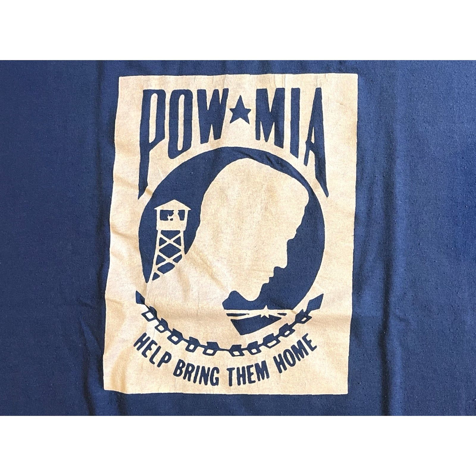 Jerzees VINTAGE JERZEES New Jersey Shirt Men’s XL Blue POW MIA 90s Graphic Print Short Sleeve Crew Neck Logo USA Military Retro 80s 90s Size US XL / EU 56 / 4 - 4 Thumbnail