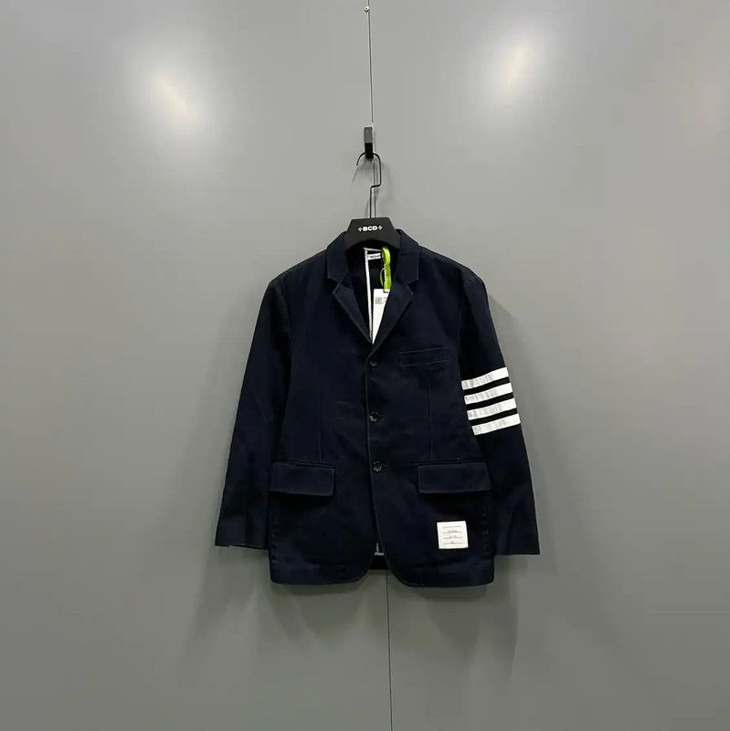 Thom Browne Thom Browne Navy Cotton Long Sleeve Jacket 0089 Size US M / EU 48-50 / 2 - 1 Thumbnail