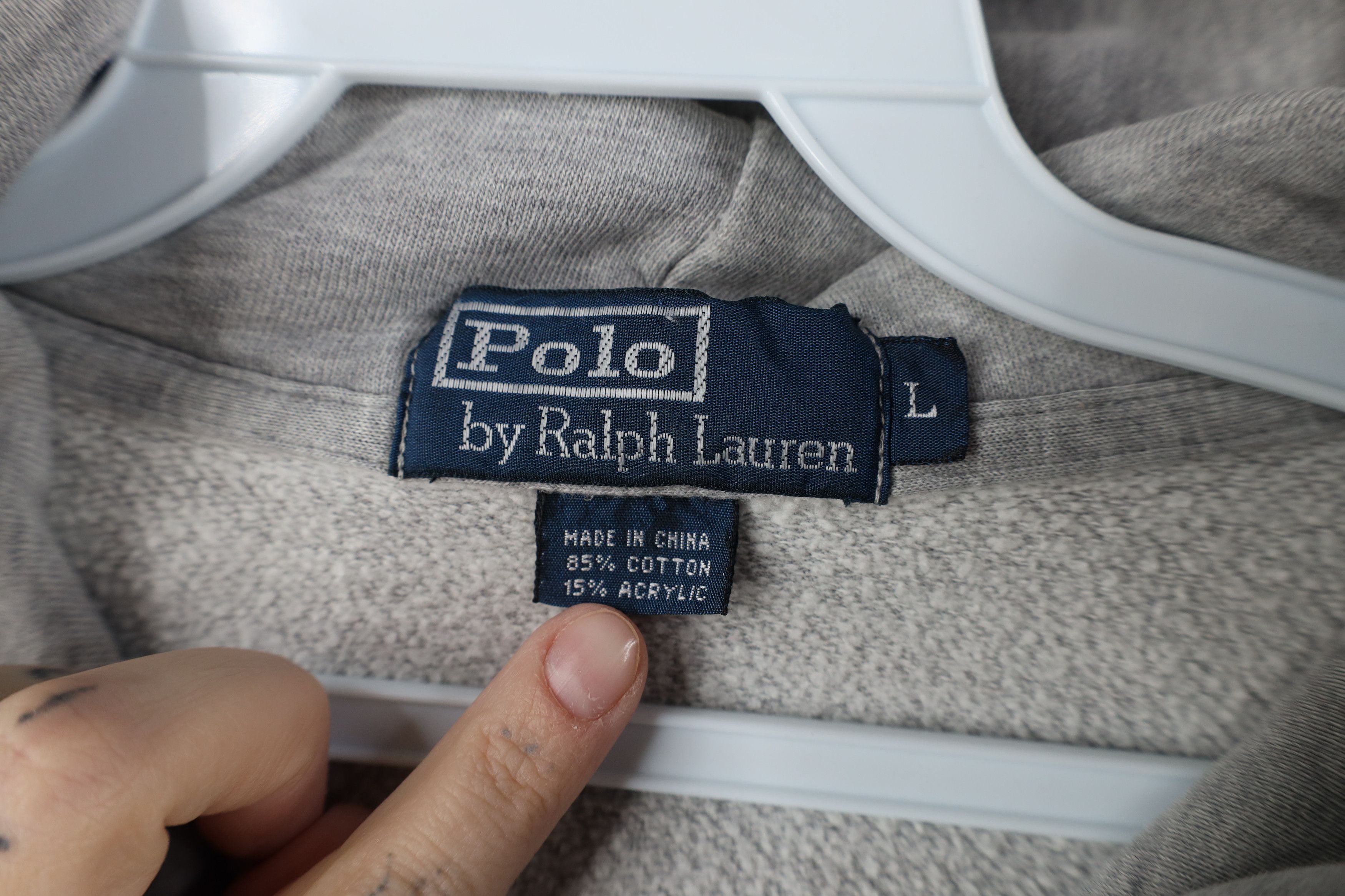 Polo Ralph Lauren Vintage 90s Ralph Lauren Full Zip Hoodie Sweatshirt Gray Size US L / EU 52-54 / 3 - 11 Thumbnail