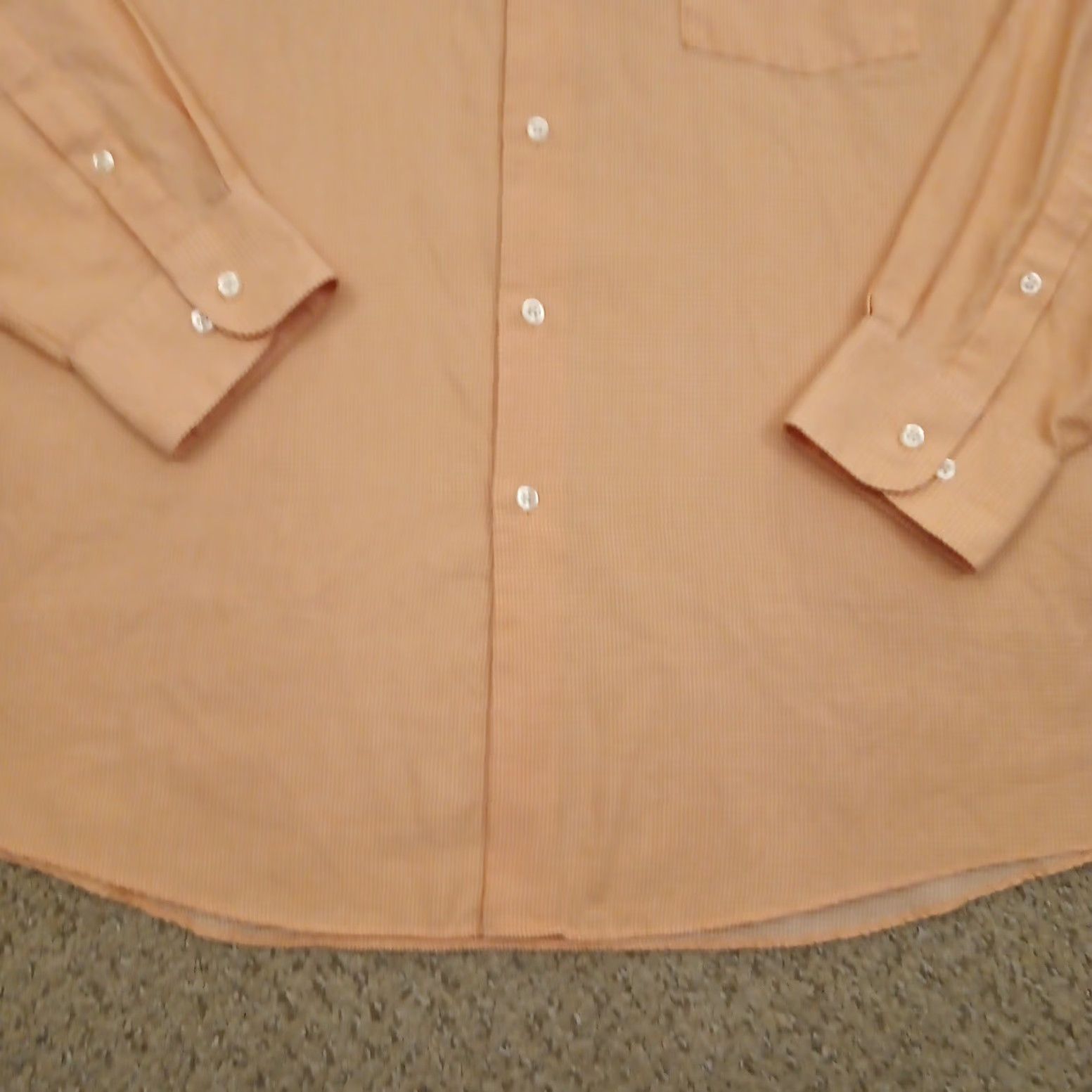 Van Heusen Van Heusen Shirt Mens 17.5 Orange Micro Check Long Sleeve Button Up Cotton Blend Size US XXL / EU 58 / 5 - 4 Thumbnail