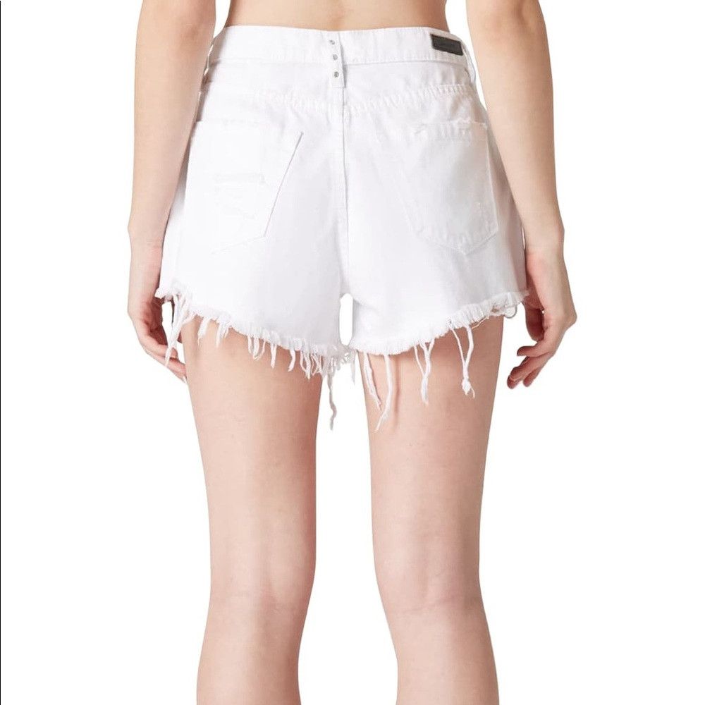 BLANKNYC Blank NYC White Distressed Ripped Shorts High Waisted Size 28" / US 6 / IT 42 - 2 Thumbnail