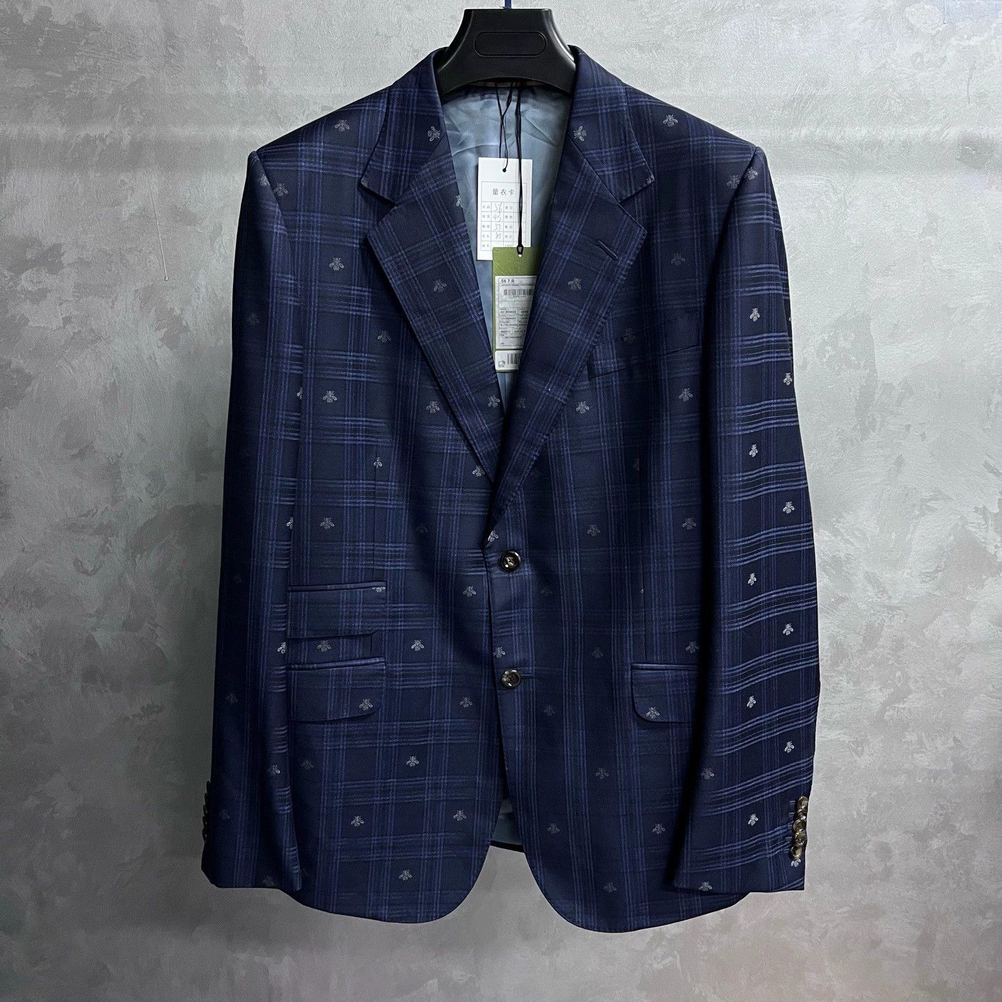 Gucci gucci navy blue wool suit with bees pattern Size US XXL / EU 58 / 5 - 1 Thumbnail