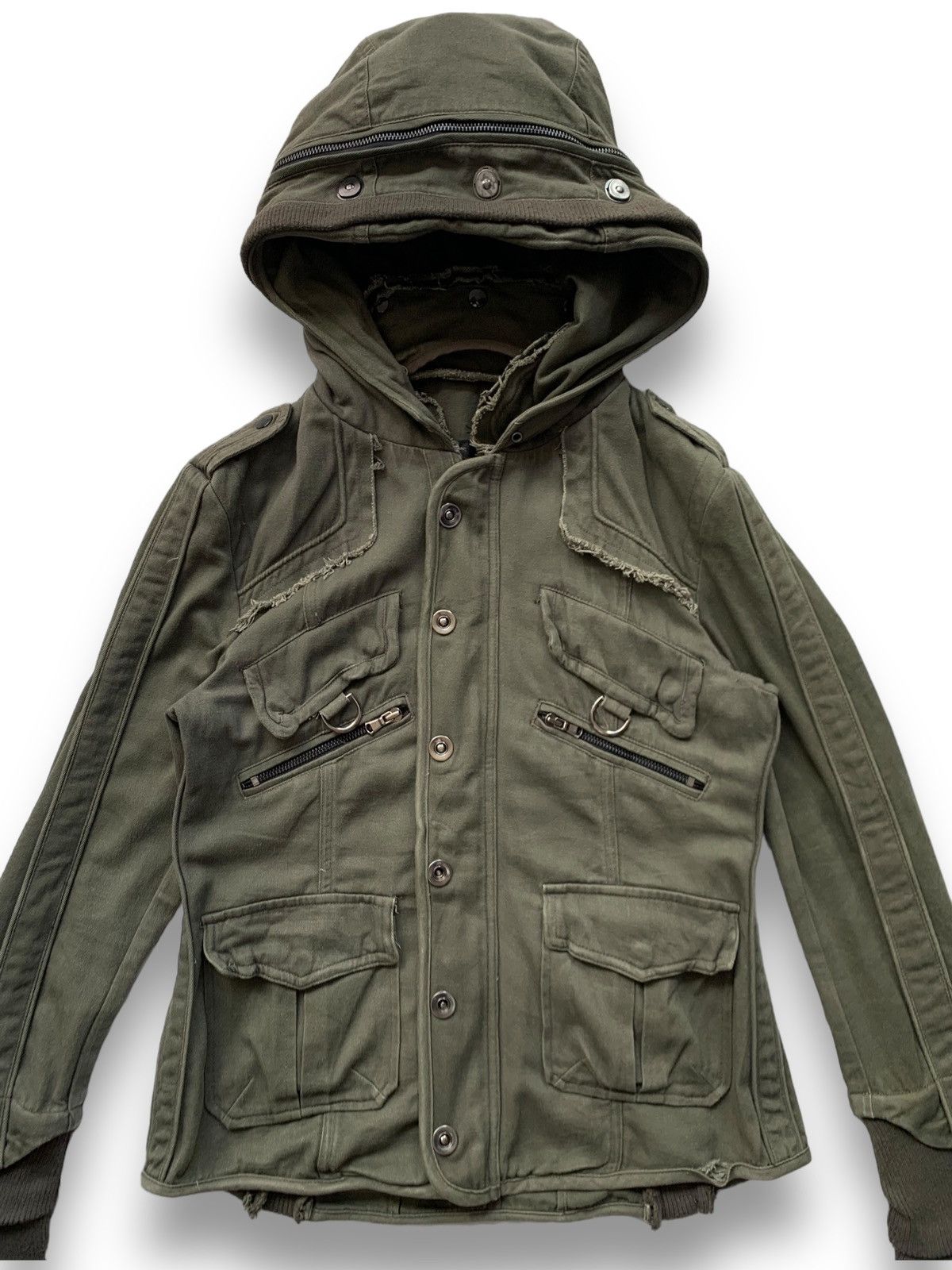 If Six Was Nine Jack Rose Luv Maison Mulitpockets Hooded Bondage Punk Jacket Size US S / EU 44-46 / 1 - 4 Thumbnail