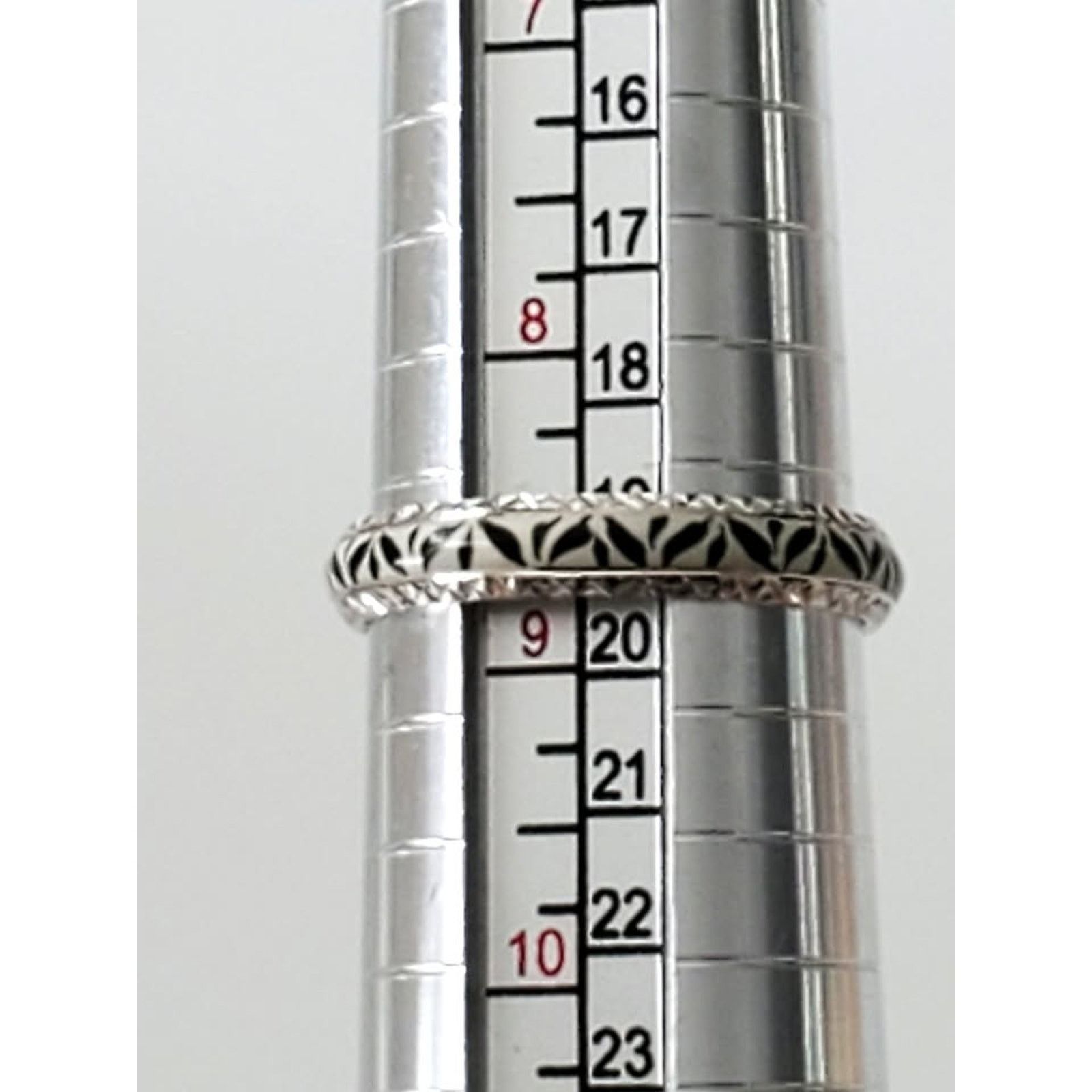 Other White & Black Enamel 14K White Gold Band Ring Size ONE SIZE - 5 Thumbnail