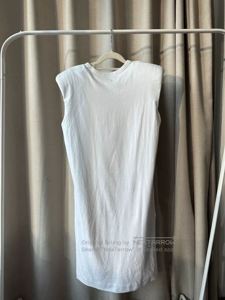 Dries Van Noten Dries Van Noten Minimalist High Shoulder Pad White Dress Size S / US 4 / IT 40 - 2 Thumbnail