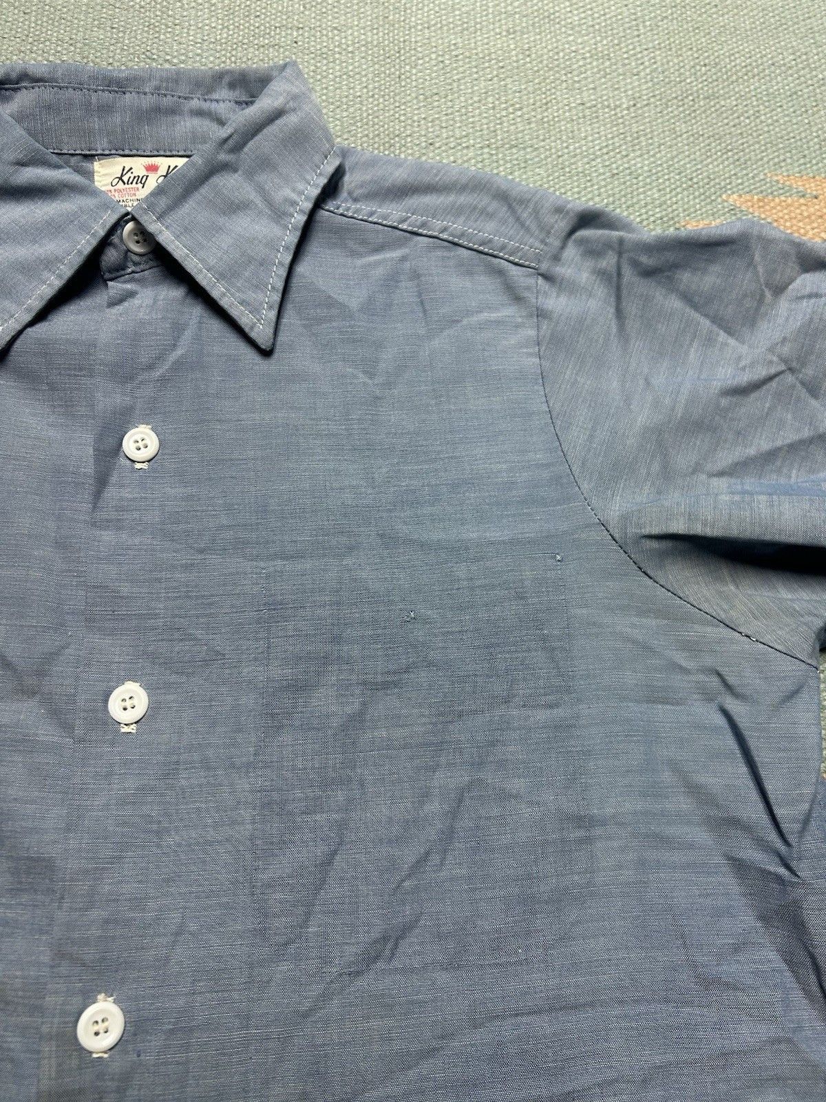 Vintage Vtg 70 chambray work shirt King Kole distressed AS IS Medium Size US M / EU 48-50 / 2 - 6 Thumbnail