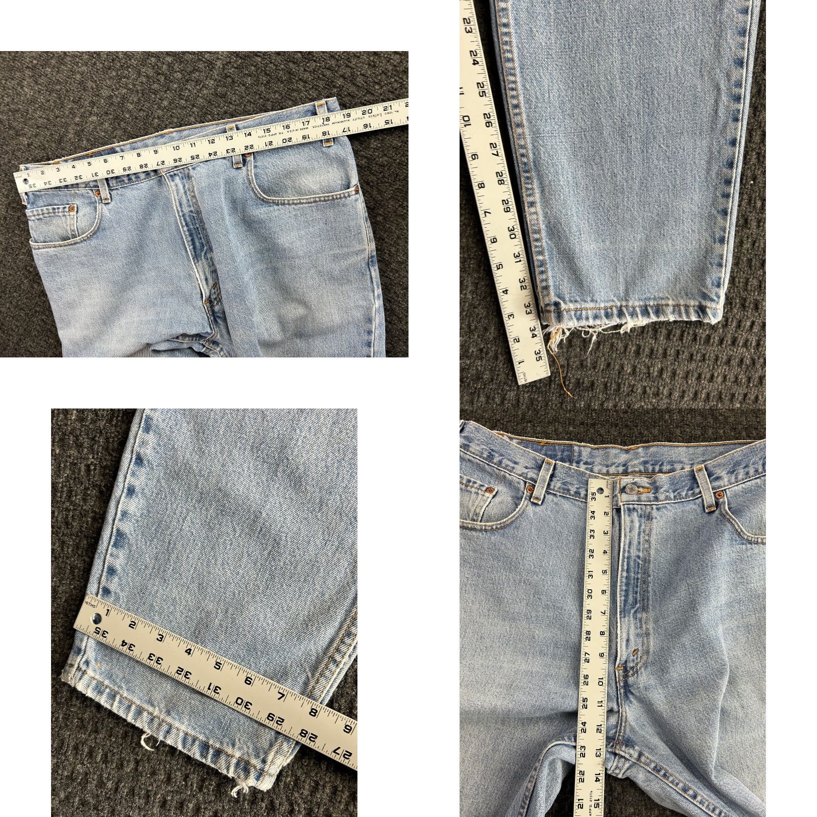 Levi's VINTAGE Levi’s Jeans 560 38 x 34 USA Distressed 5-Pocket Denim Jeans - Relaxed Fit, Tapered, Blue, Vintage Size US 38 / EU 54 - 8 Thumbnail